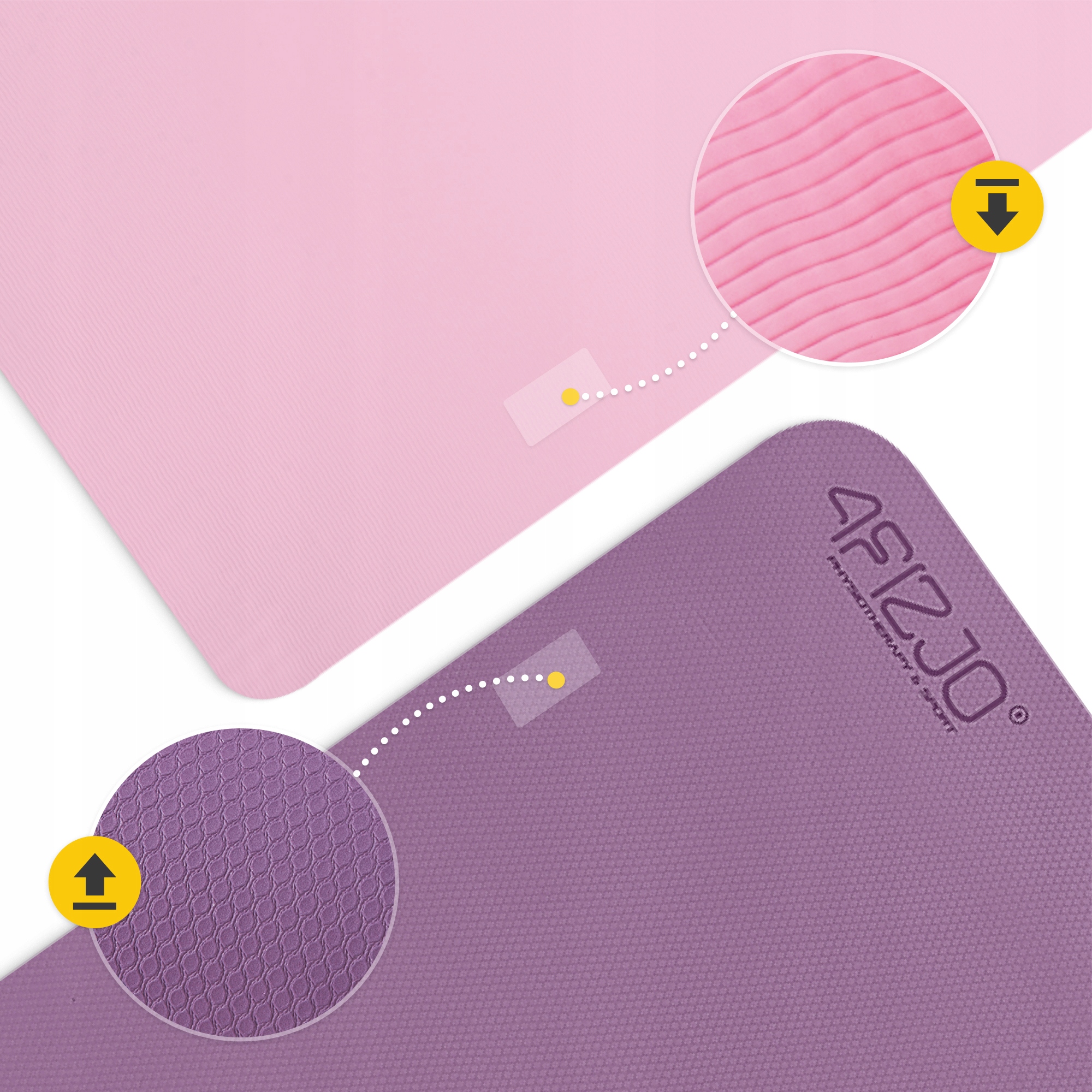 Килимок (мат) спортивний 4FIZJO TPE 180 x 60 x 0.6 см для йоги та фітнесу Violet/Pink (P-5907739316950) — фото 3