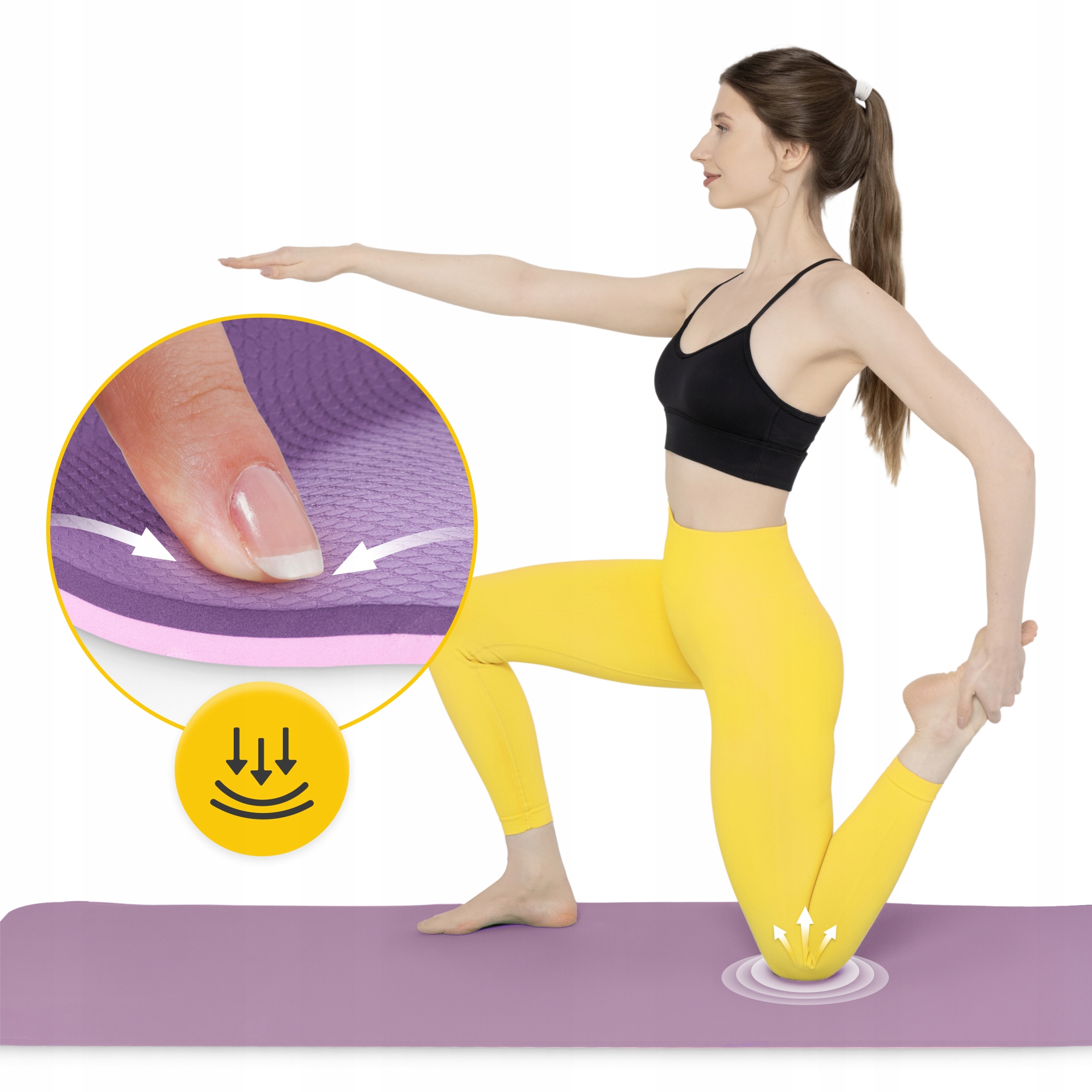 Килимок (мат) спортивний 4FIZJO TPE 180 x 60 x 0.6 см для йоги та фітнесу Violet/Pink (P-5907739316950) — мініатюра 9