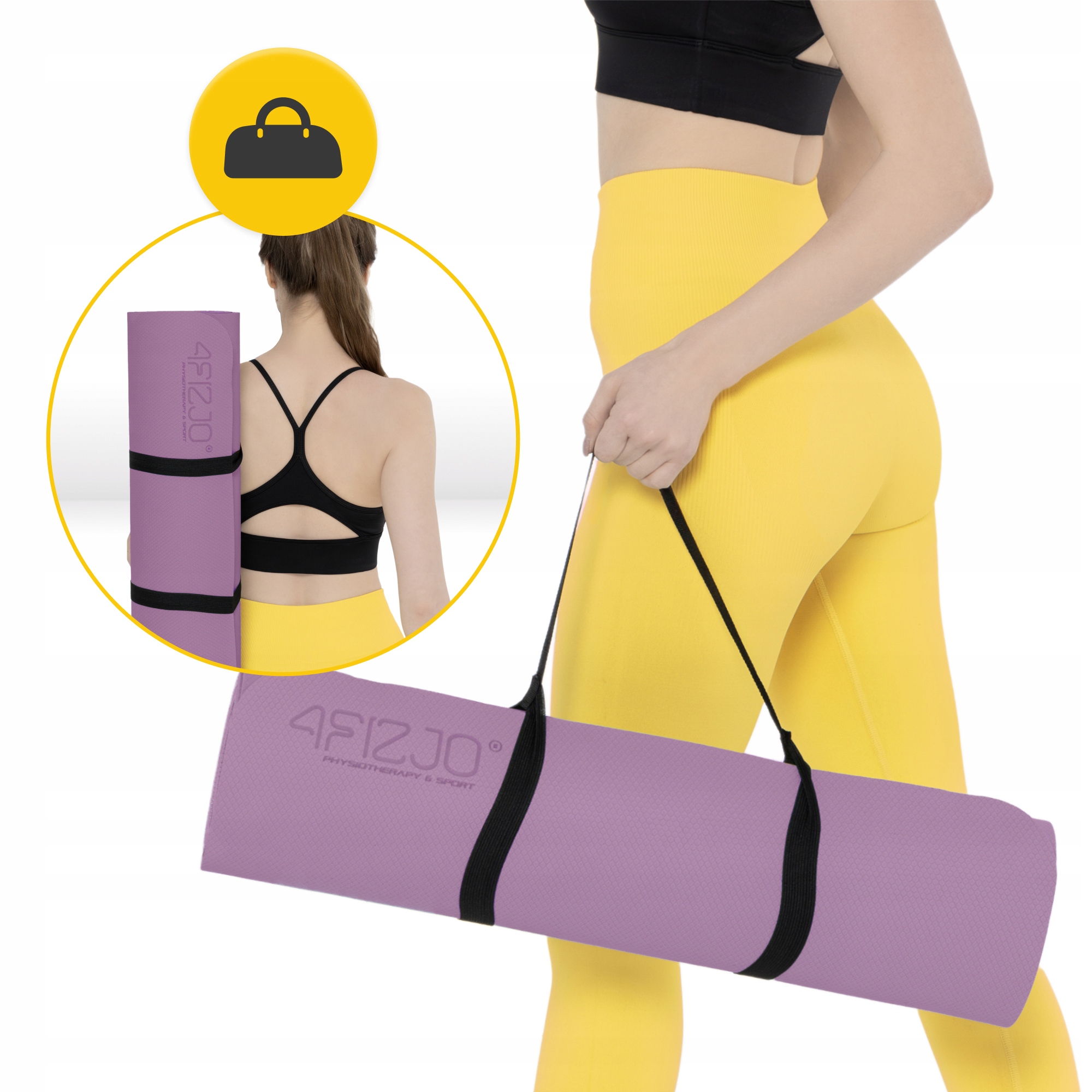 Килимок (мат) спортивний 4FIZJO TPE 180 x 60 x 0.6 см для йоги та фітнесу Violet/Pink (P-5907739316950) — мініатюра 10