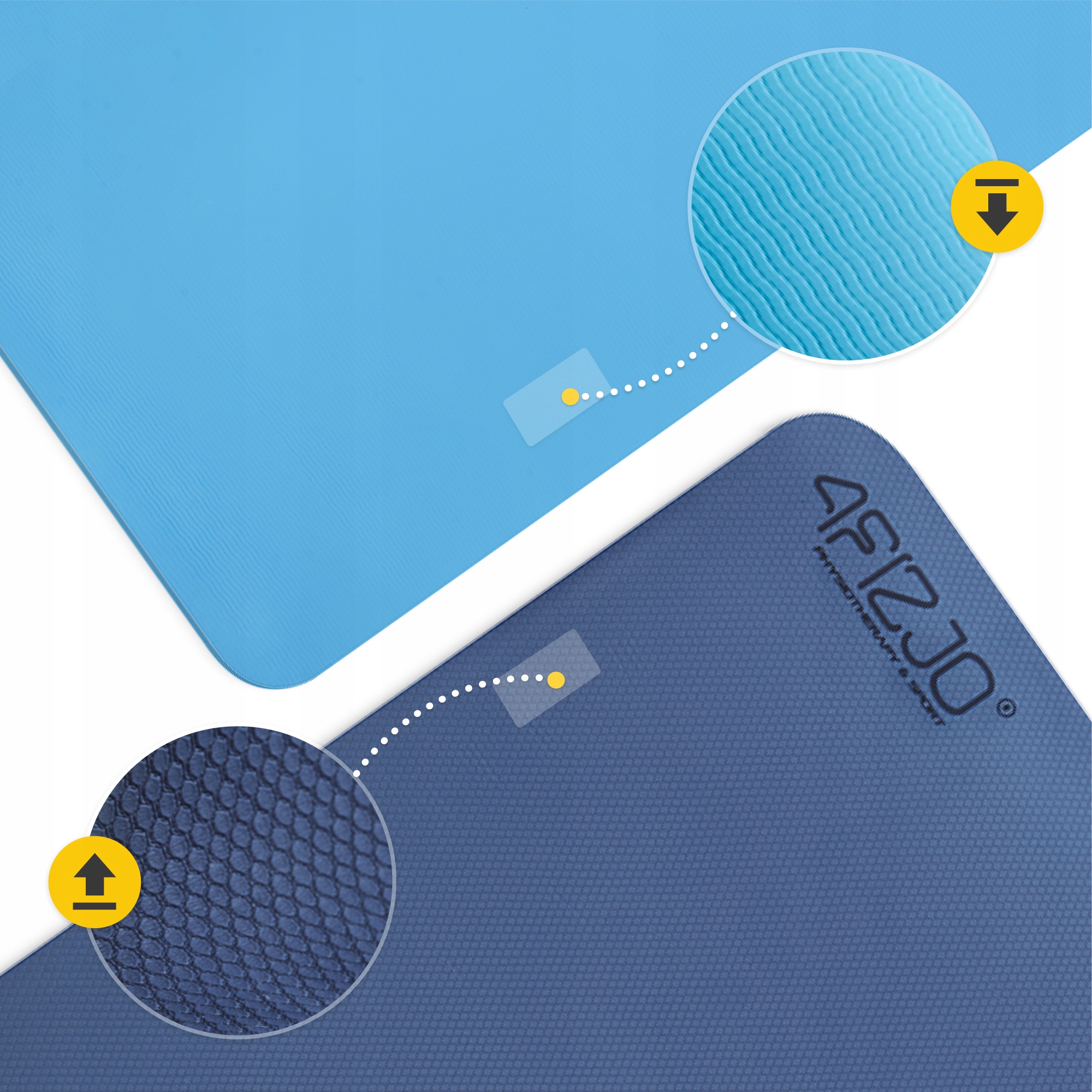 Килимок (мат) спортивний 4FIZJO TPE 180 x 60 x 1 см для йоги та фітнесу Blue/Sky Blue (P-5907739317094) — фото 2