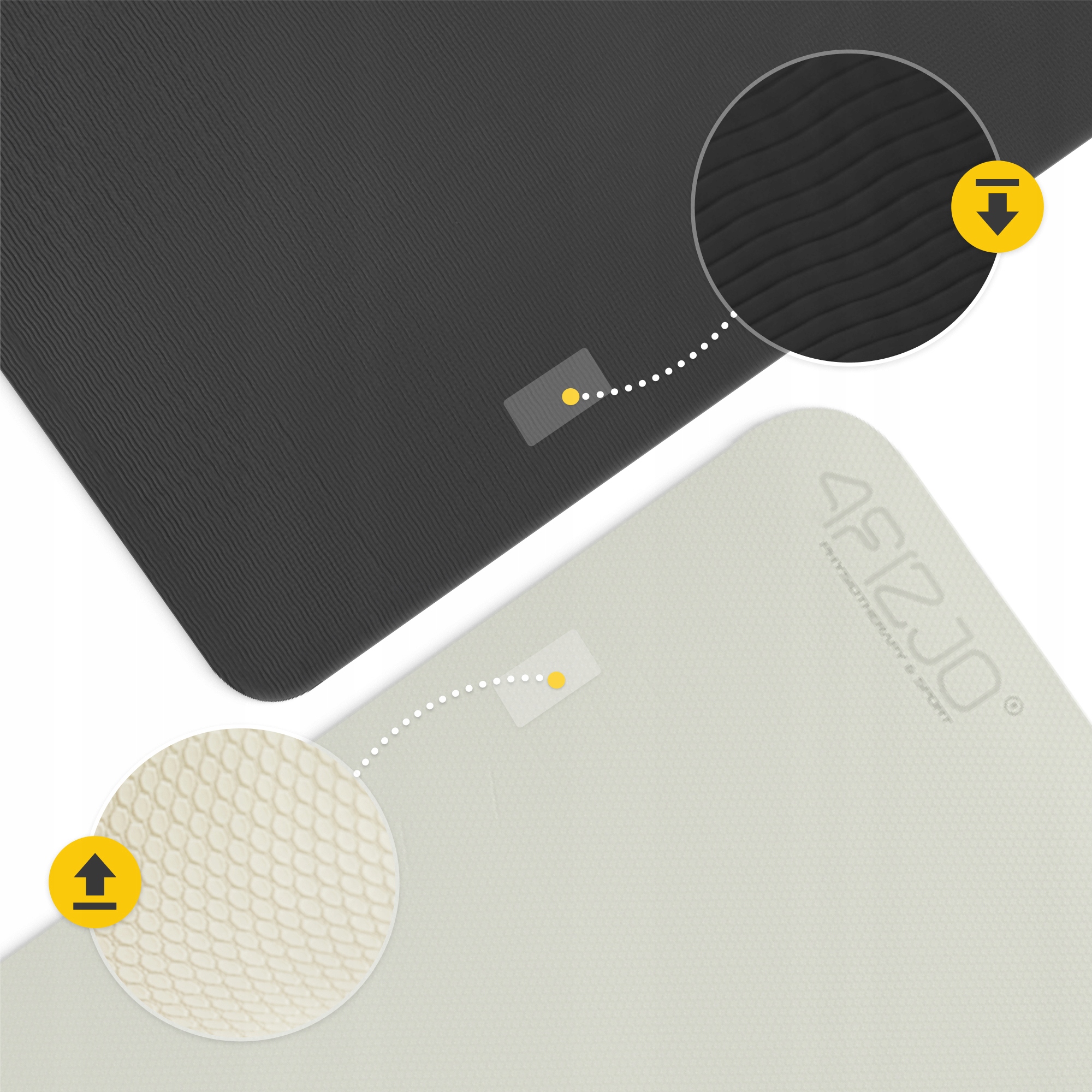 Килимок (мат) спортивний 4FIZJO TPE 180 x 60 x 1 см для йоги та фітнесу Grey/Black (P-5907739311931) — фото 4