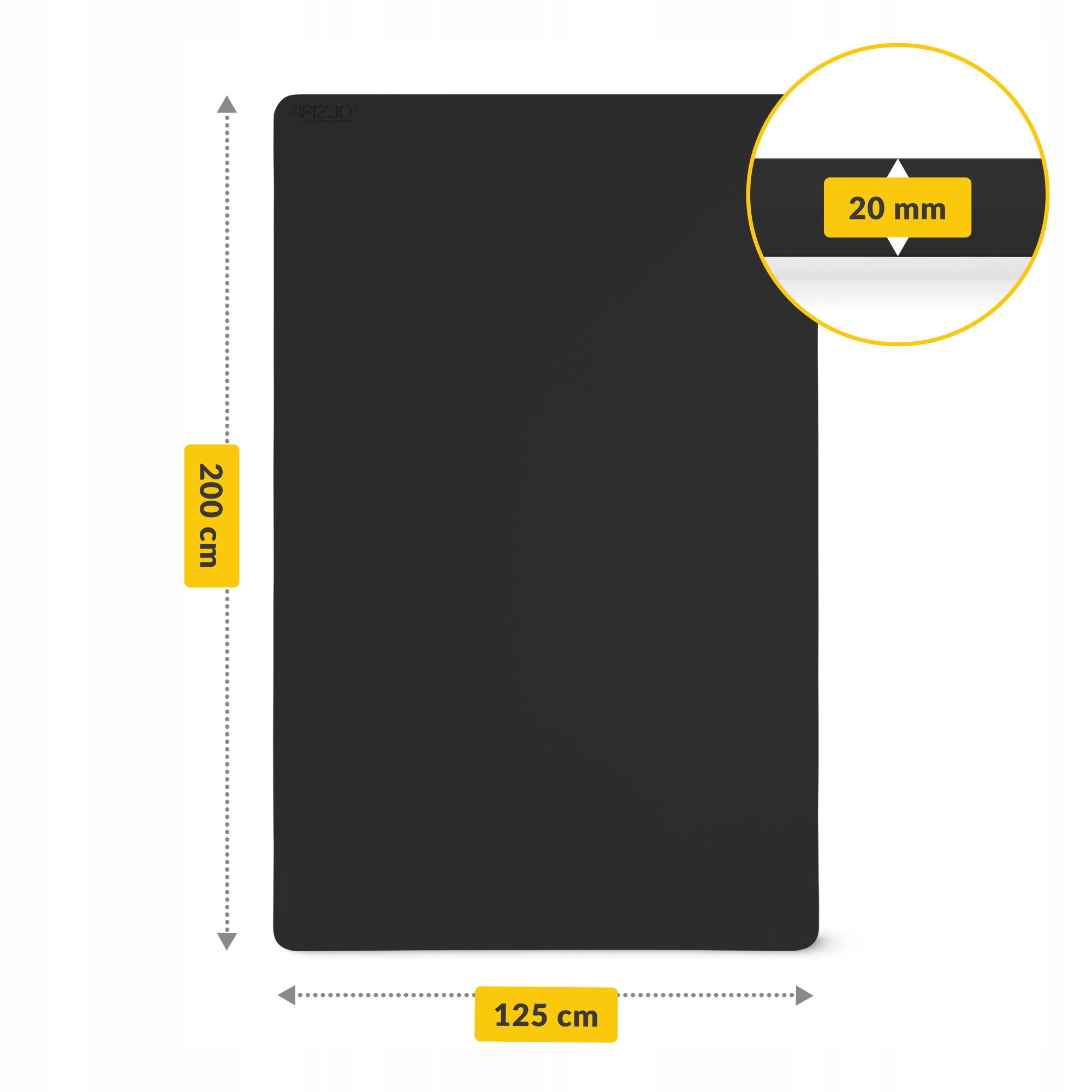 Килимок (мат) спортивний 4FIZJO TPE Gigant 200 x 125 x 2 см для йоги та фітнесу Black (P-5907739318992) — мініатюра 8
