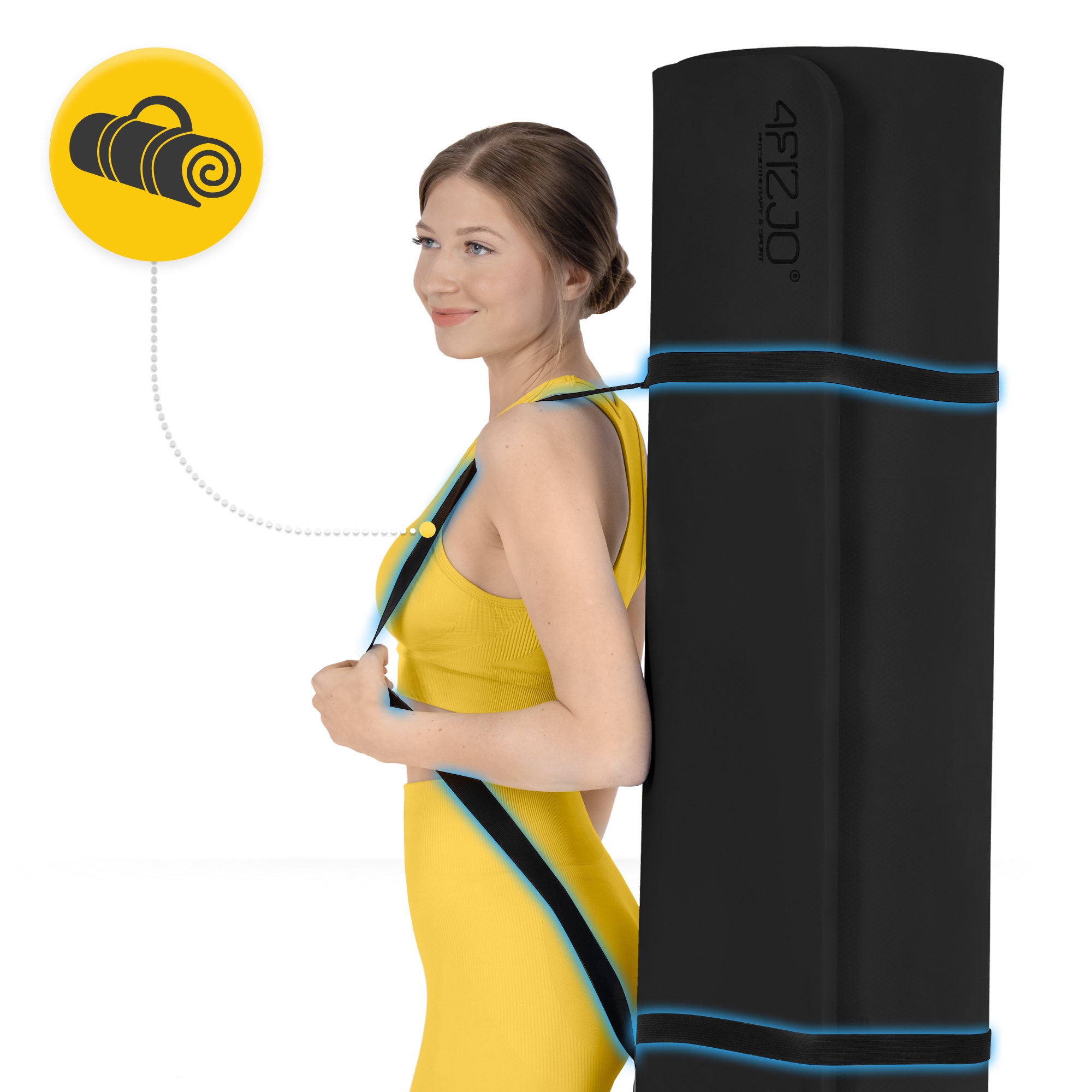 Килимок (мат) спортивний 4FIZJO TPE Gigant 200 x 125 x 2 см для йоги та фітнесу Black (P-5907739318992) — мініатюра 7