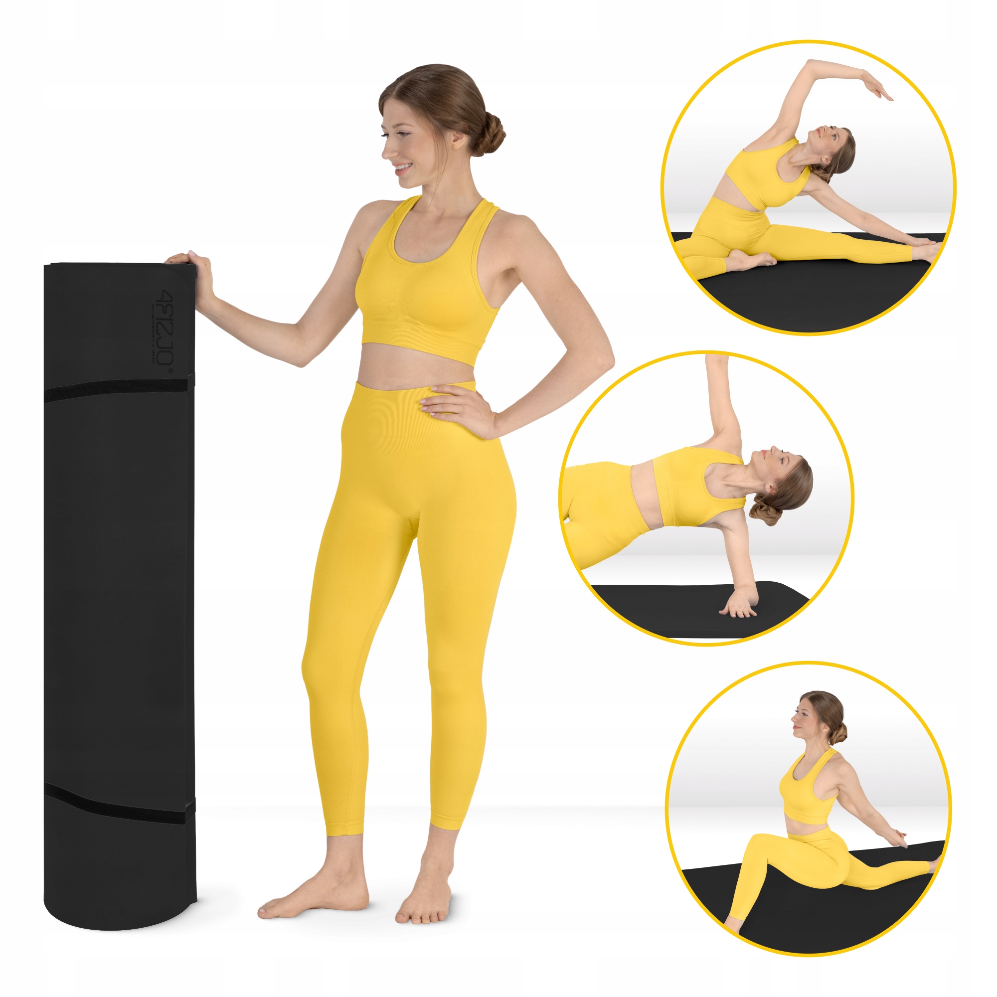 Килимок (мат) спортивний 4FIZJO TPE Gigant 200 x 125 x 2 см для йоги та фітнесу Black (P-5907739318992) — фото 3