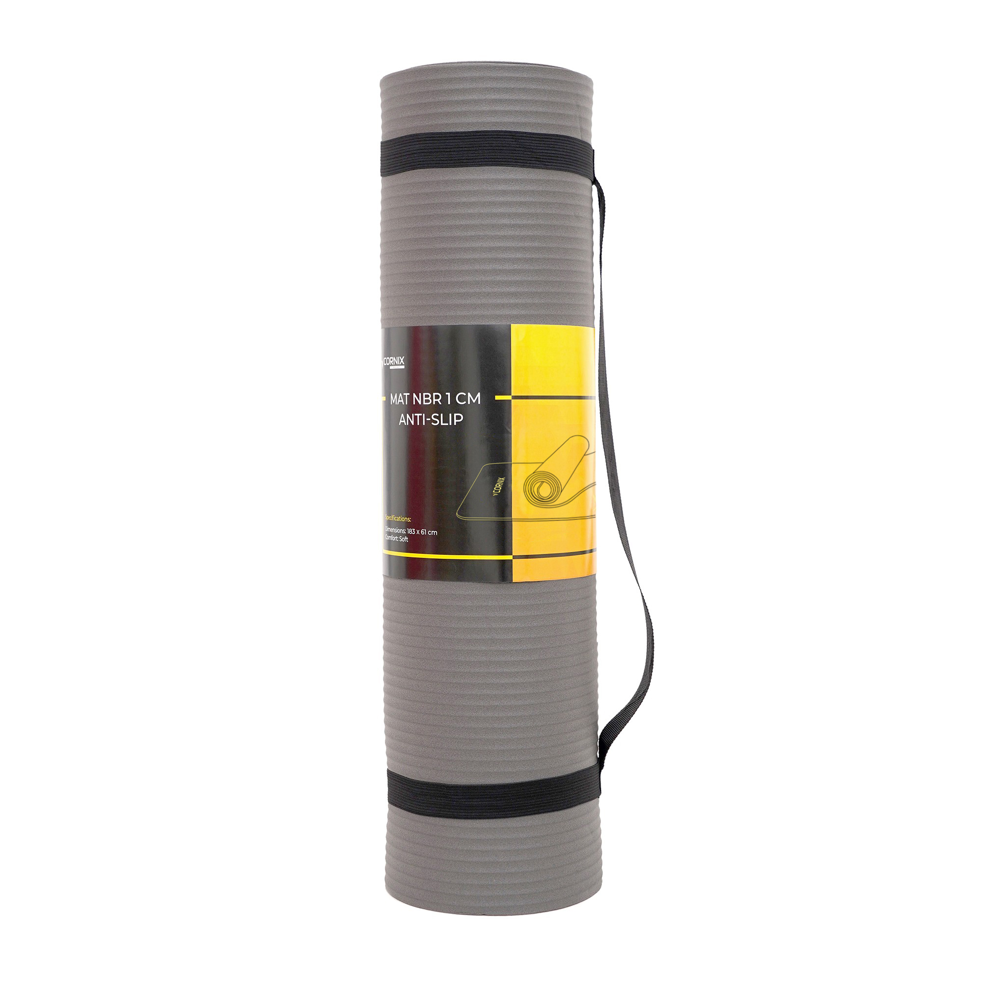 Килимок спортивний Cornix NBR 183 x 61 x 1 cм для йоги та фітнесу XR-0012 Grey — фото 2