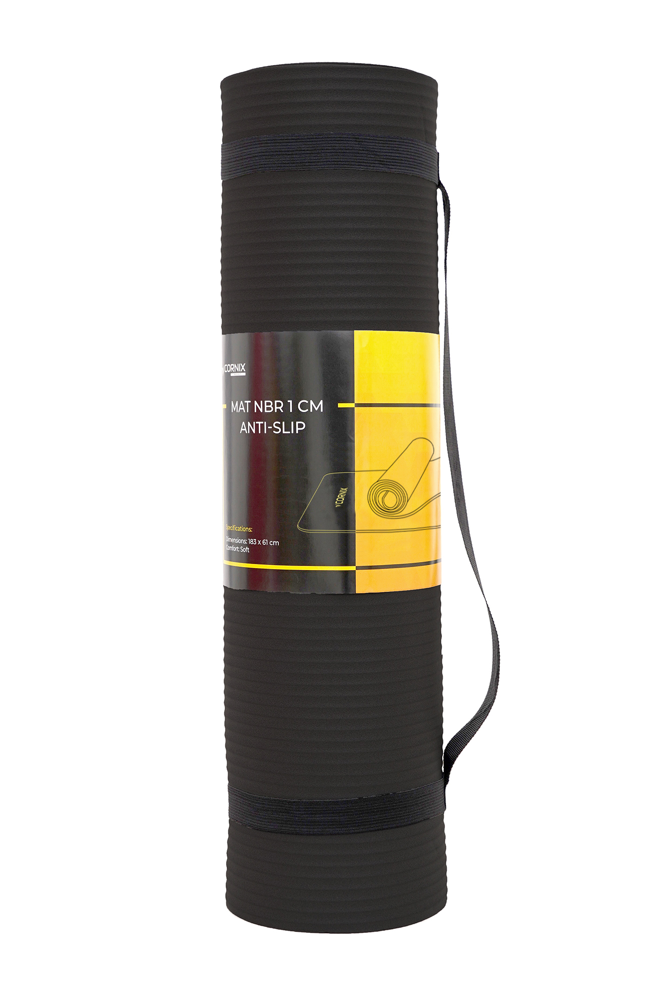 Килимок спортивний Cornix NBR 183 x 61 x 1 cм для йоги та фітнесу XR-0013 Black — мініатюра 6