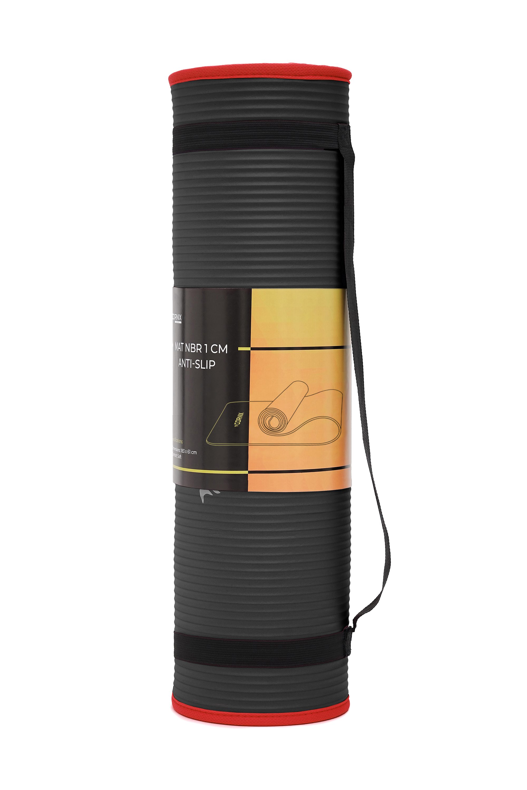 Килимок спортивний Cornix NBR 183 x 61 x 1 cм для йоги та фітнесу XR-0094 Black/Red — мініатюра 6