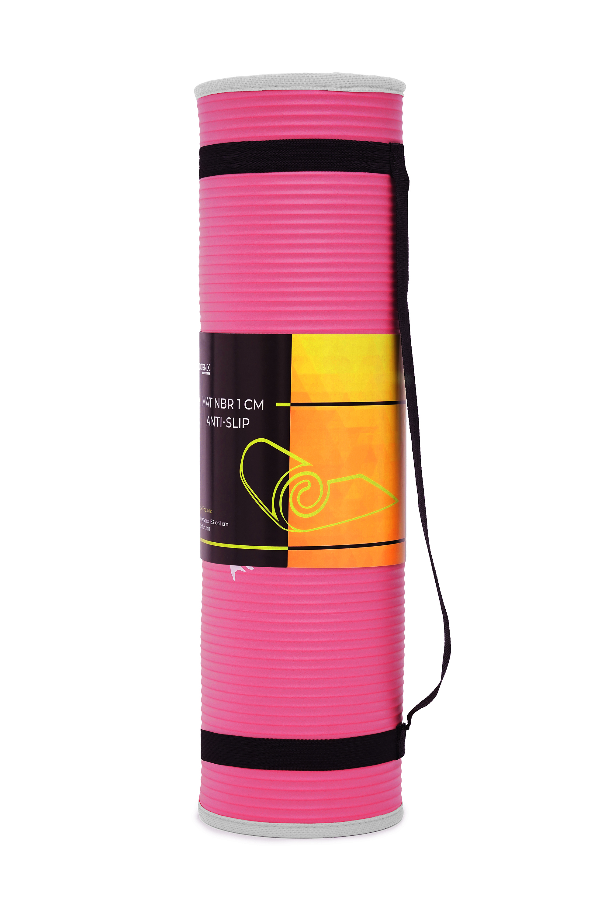 Килимок спортивний Cornix NBR 183 x 61 x 1 cм для йоги та фітнесу XR-0095 Pink/Grey — фото 3