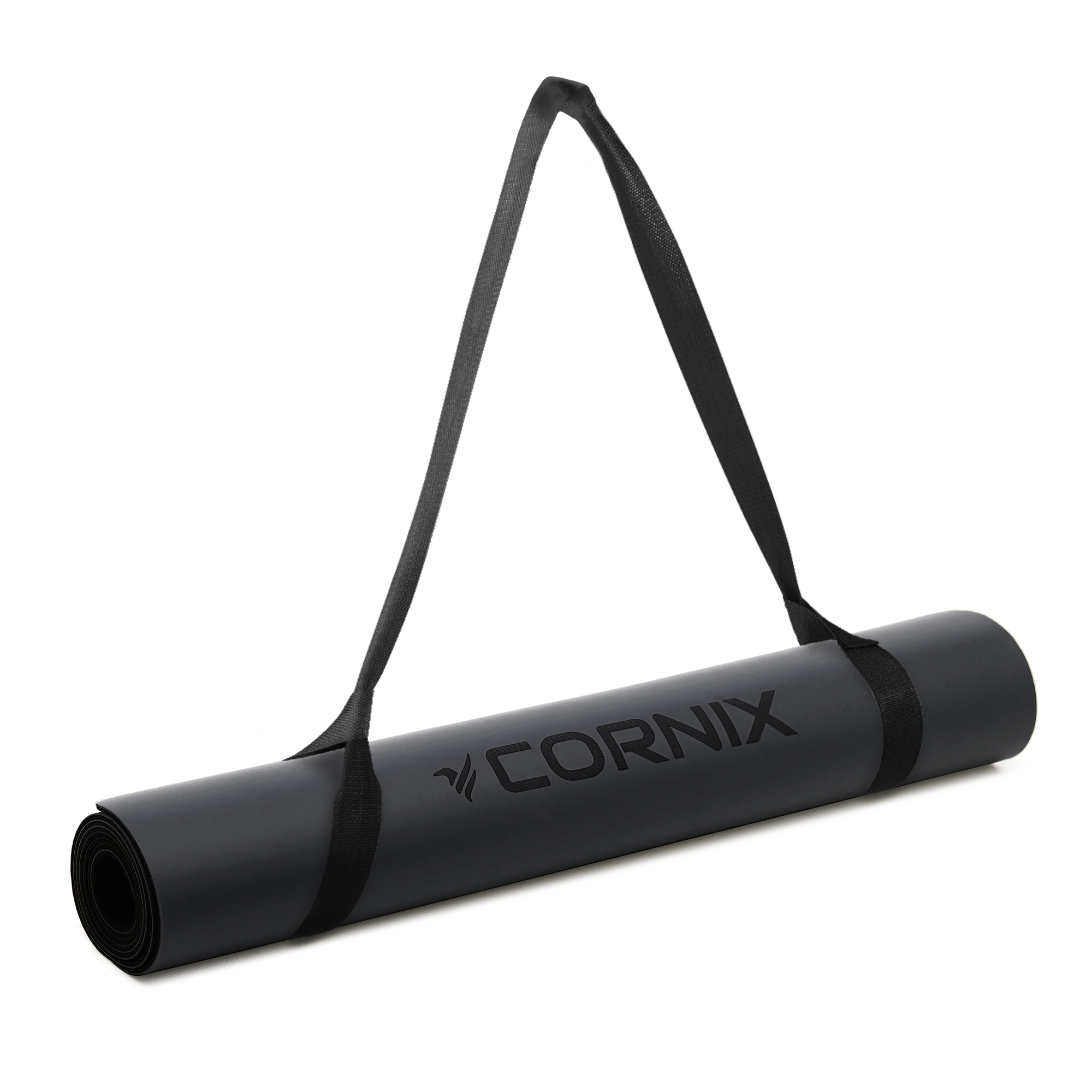 Килимок спортивний Cornix PU 183 x 68 x 0.4 см для йоги та фітнесу XR-0317 Black — мініатюра 8