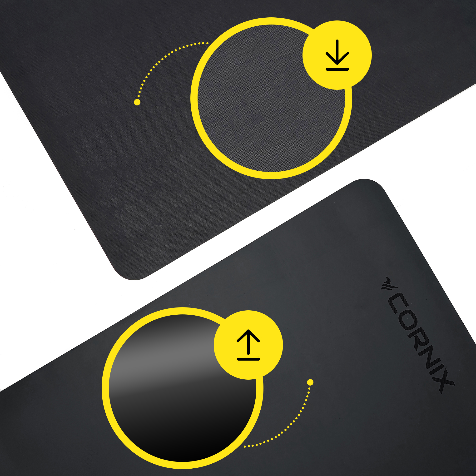 Килимок спортивний Cornix PU 183 x 68 x 0.4 см для йоги та фітнесу XR-0317 Black — фото 2