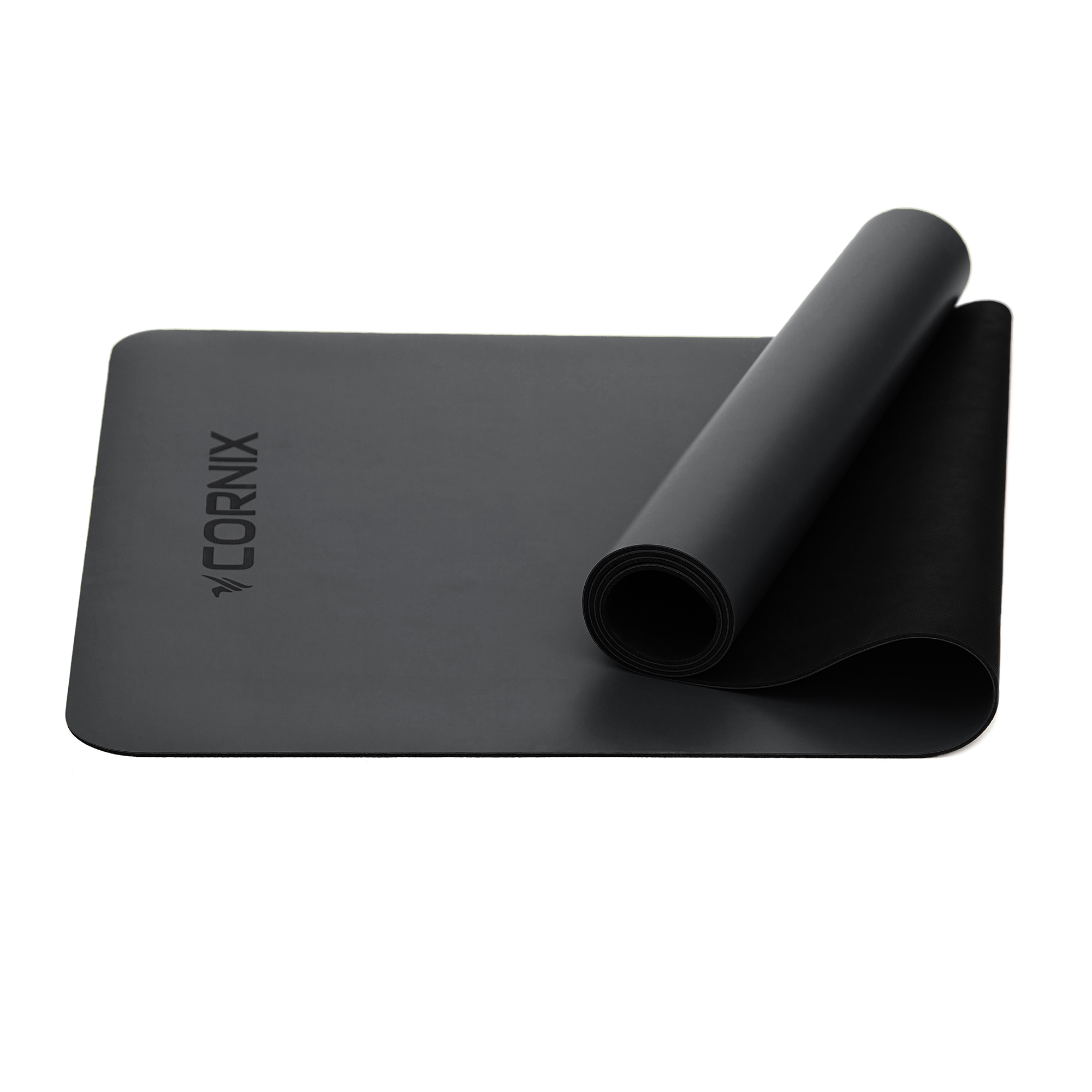 Килимок спортивний Cornix PU 183 x 68 x 0.4 см для йоги та фітнесу XR-0317 Black — мініатюра 9