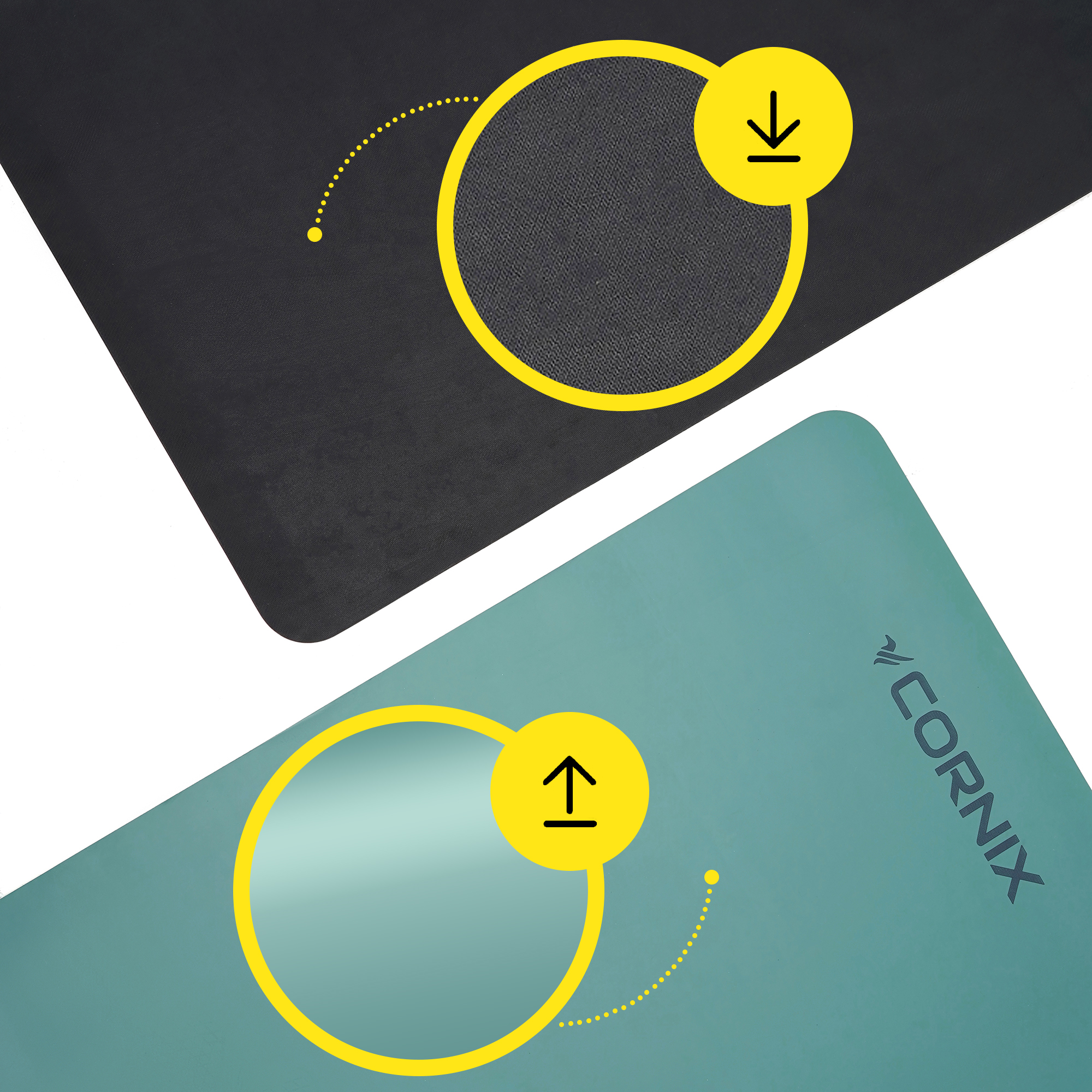 Килимок спортивний Cornix PU 183 x 68 x 0.4 см для йоги та фітнесу XR-0318 Turquoise — мініатюра 7