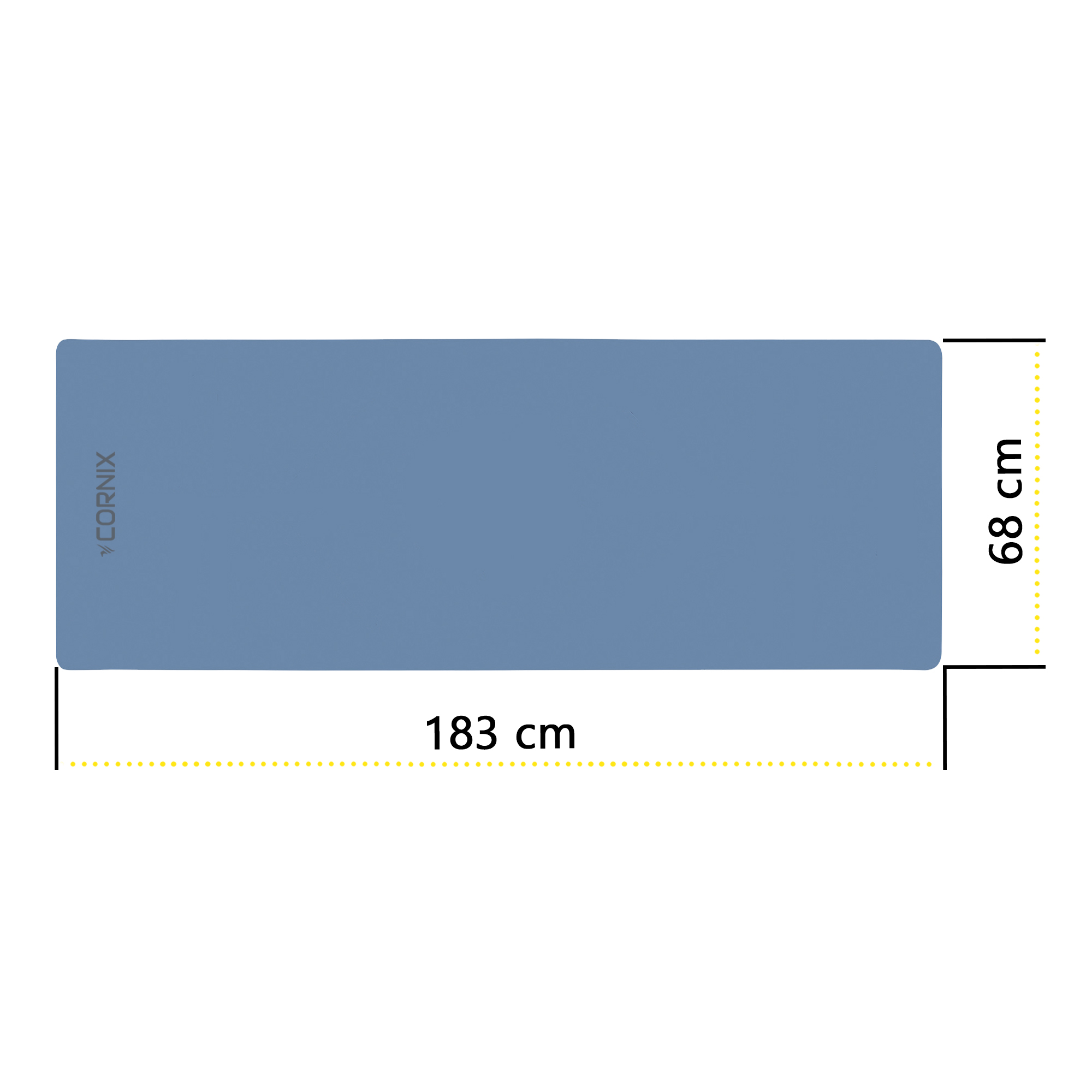Килимок спортивний Cornix PU 183 x 68 x 0.4 см для йоги та фітнесу XR-0319 Blue — мініатюра 8