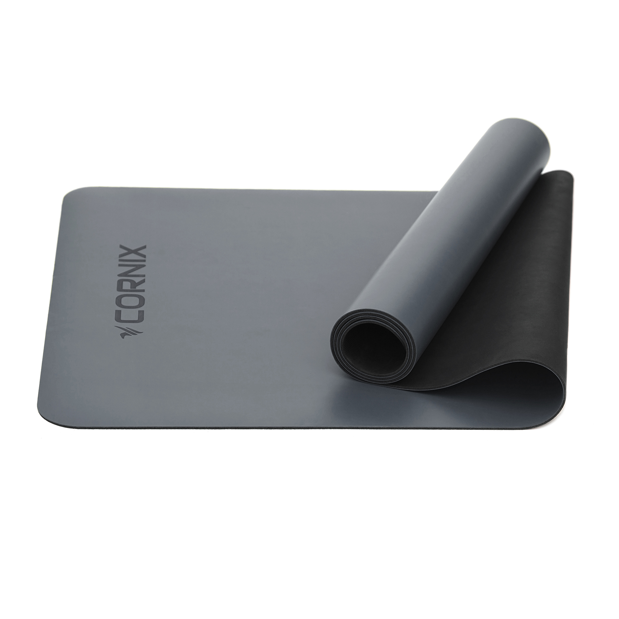 Килимок спортивний Cornix PU 183 x 68 x 0.4 см для йоги та фітнесу XR-0320 Grey — мініатюра 7
