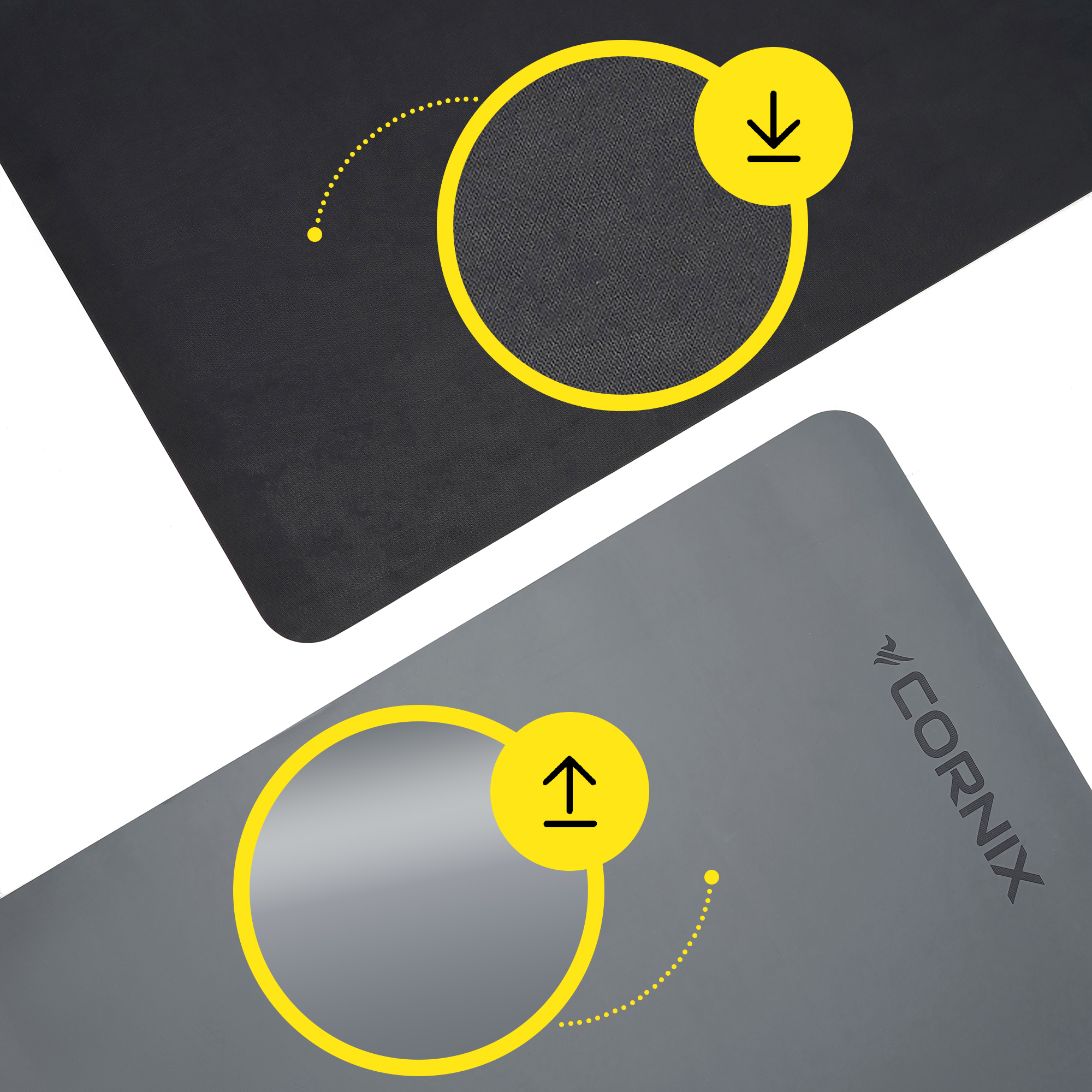 Килимок спортивний Cornix PU 183 x 68 x 0.4 см для йоги та фітнесу XR-0320 Grey — фото 2