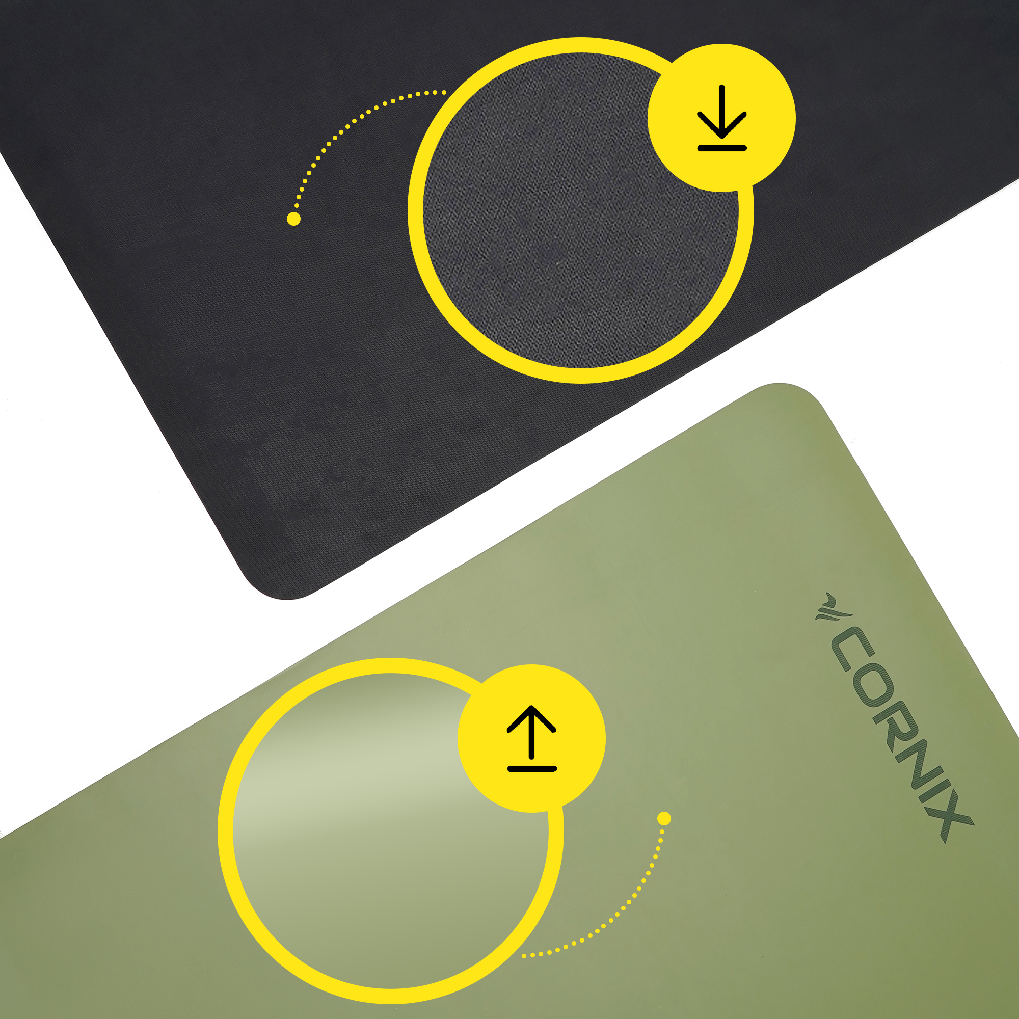 Килимок спортивний Cornix PU 183 x 68 x 0.4 см для йоги та фітнесу XR-0321 Green — мініатюра 6