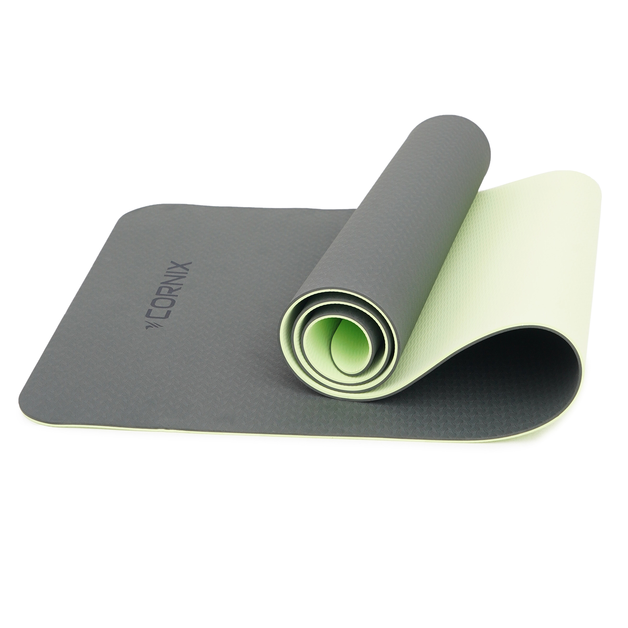 Килимок спортивний Cornix TPE 183 x 61 x 0.6 см для йоги та фітнесу XR-0002 Black/Green — фото 4
