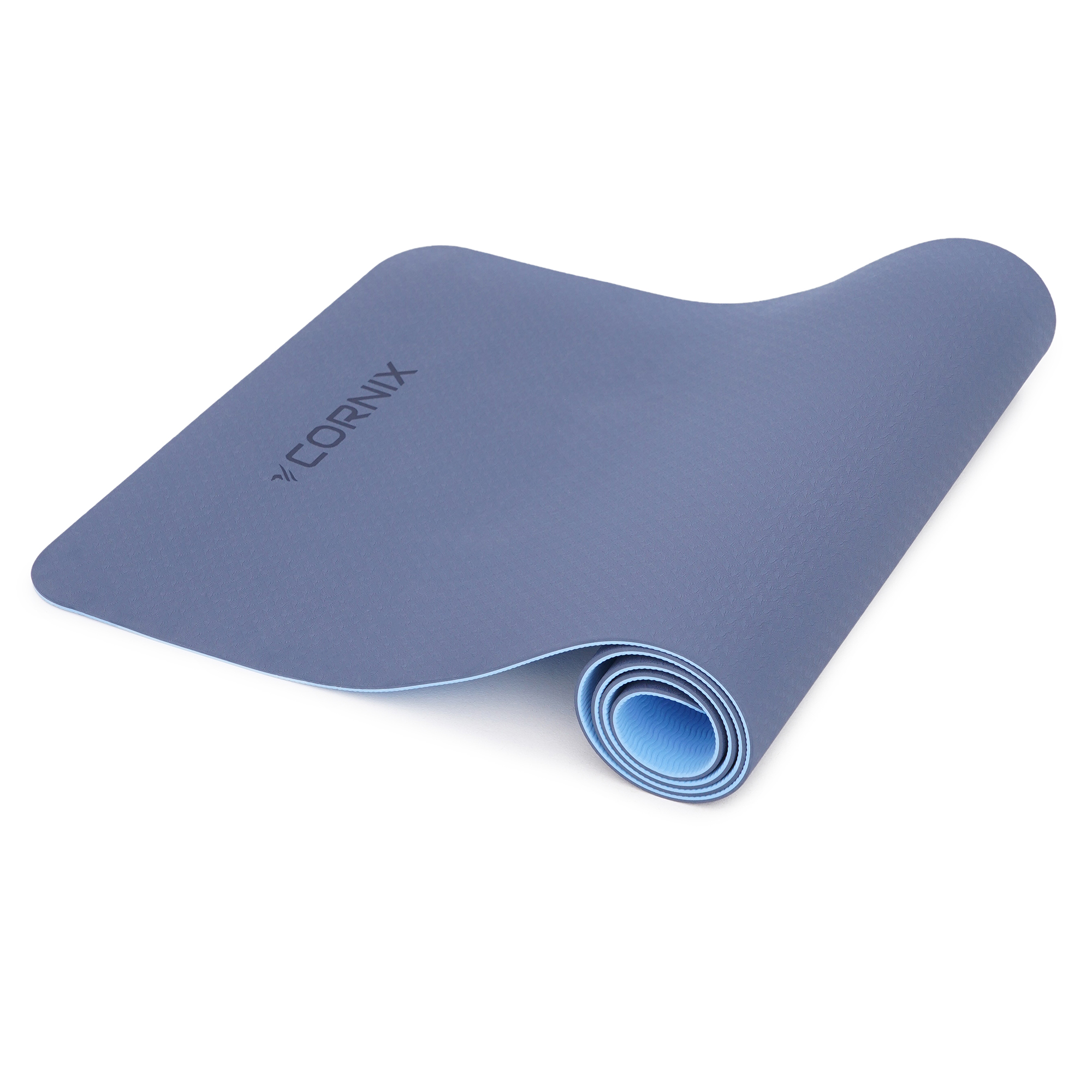 Килимок спортивний Cornix TPE 183 x 61 x 0.6 см для йоги та фітнесу XR-0003 Blue/Sky Blue — фото 5