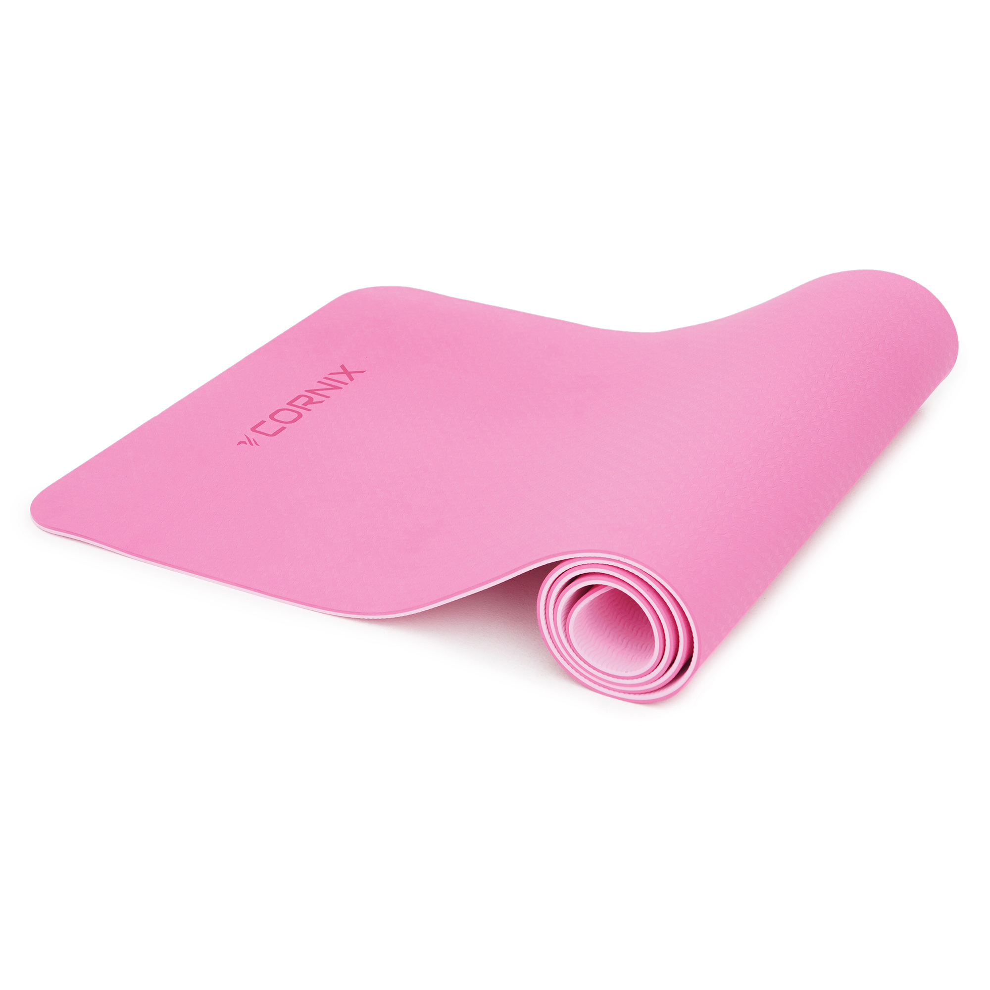 Килимок спортивний Cornix TPE 183 x 61 x 0.6 см для йоги та фітнесу XR-0005 Pink/Rose — фото 4