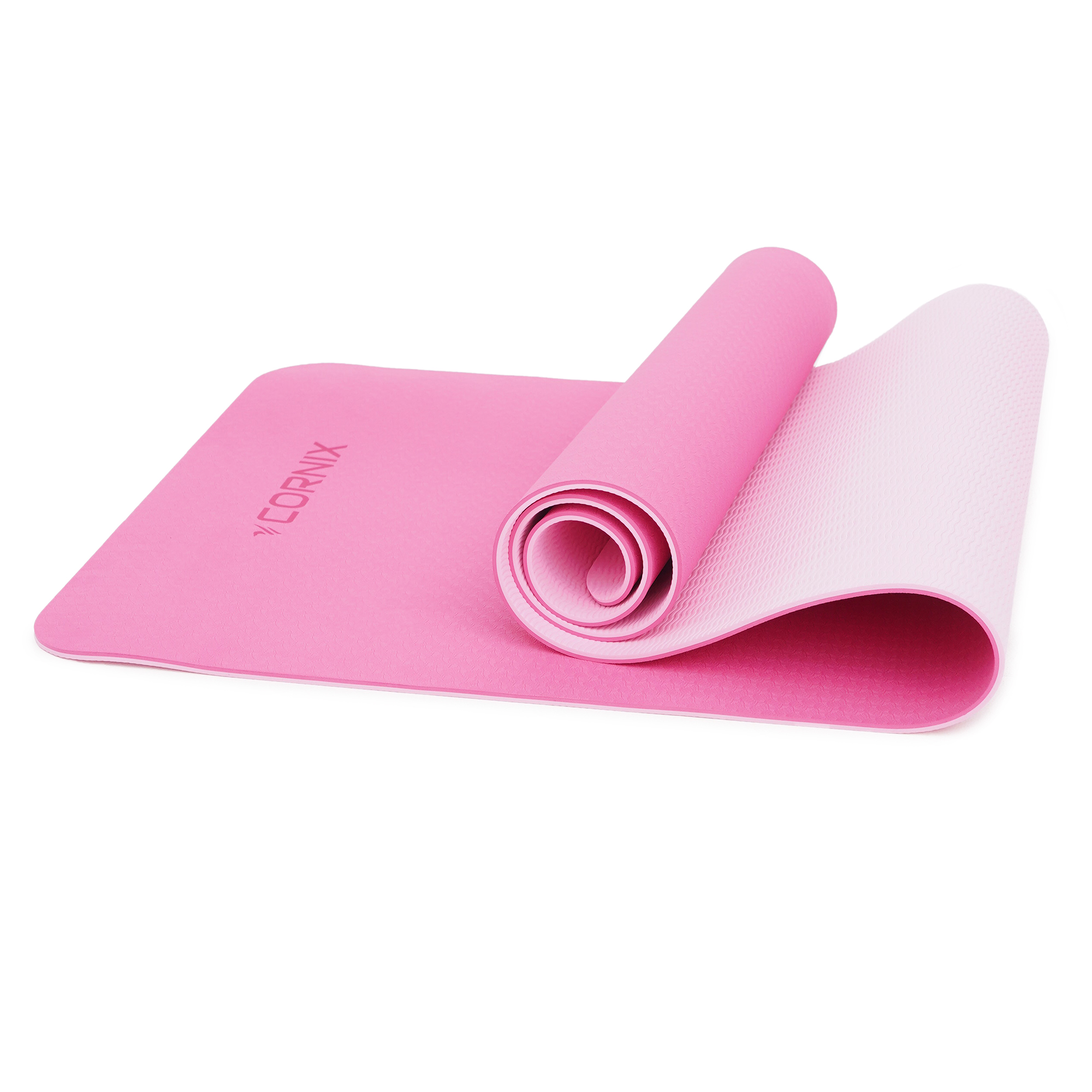 Килимок спортивний Cornix TPE 183 x 61 x 0.6 см для йоги та фітнесу XR-0005 Pink/Rose — фото 2