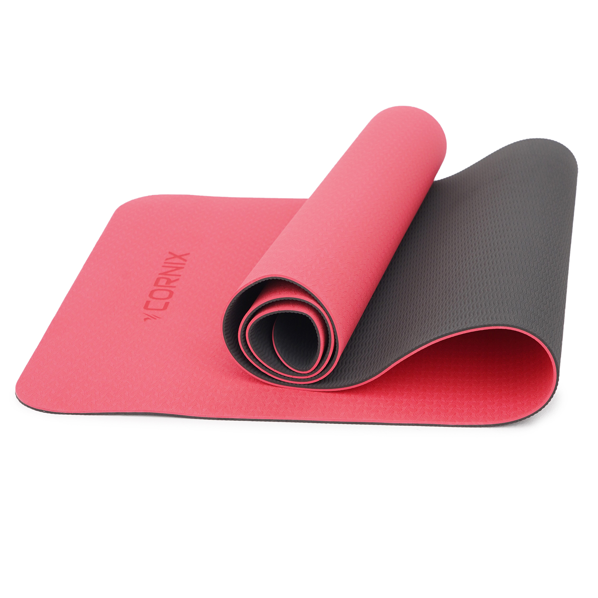 Килимок спортивний Cornix TPE 183 x 61 x 0.6 см для йоги та фітнесу XR-0006 Red/Black — фото 2