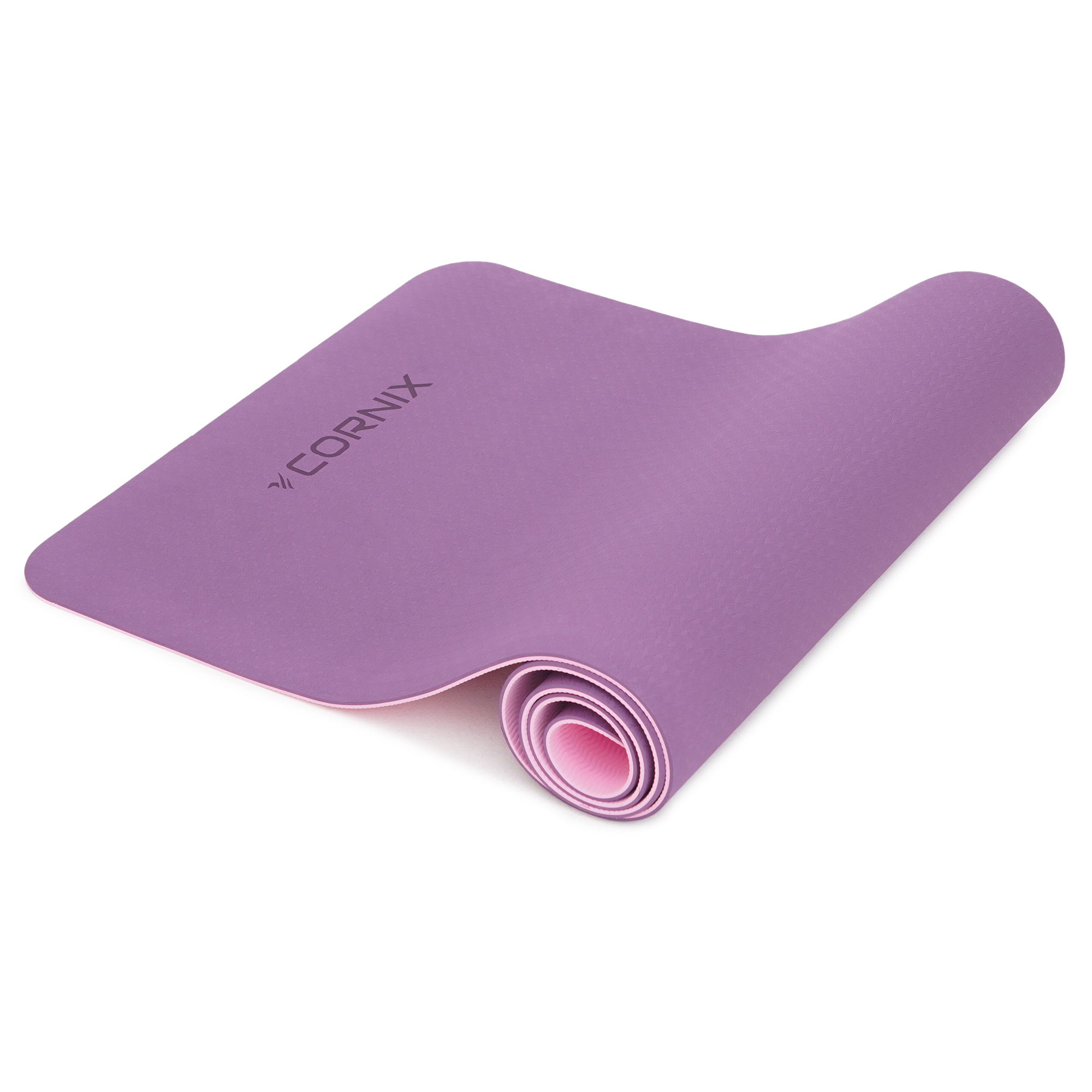 Килимок спортивний Cornix TPE 183 x 61 x 0.6 см для йоги та фітнесу XR-0007 Plum/Rose — фото 4