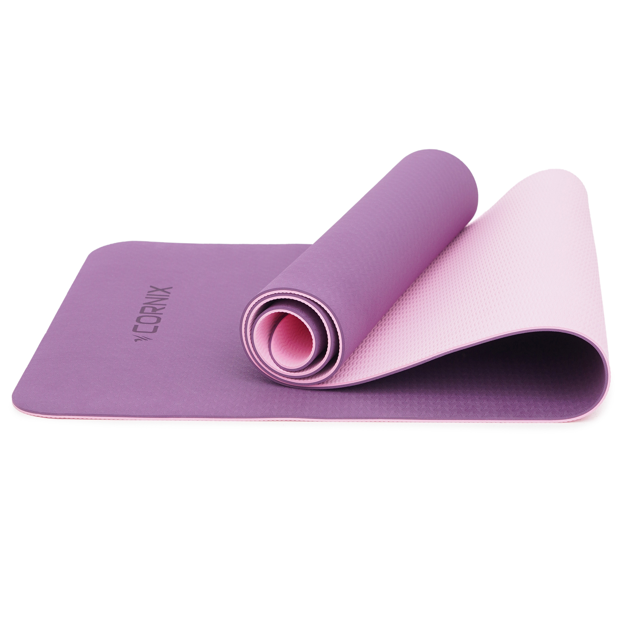 Килимок спортивний Cornix TPE 183 x 61 x 0.6 см для йоги та фітнесу XR-0007 Plum/Rose — фото 3