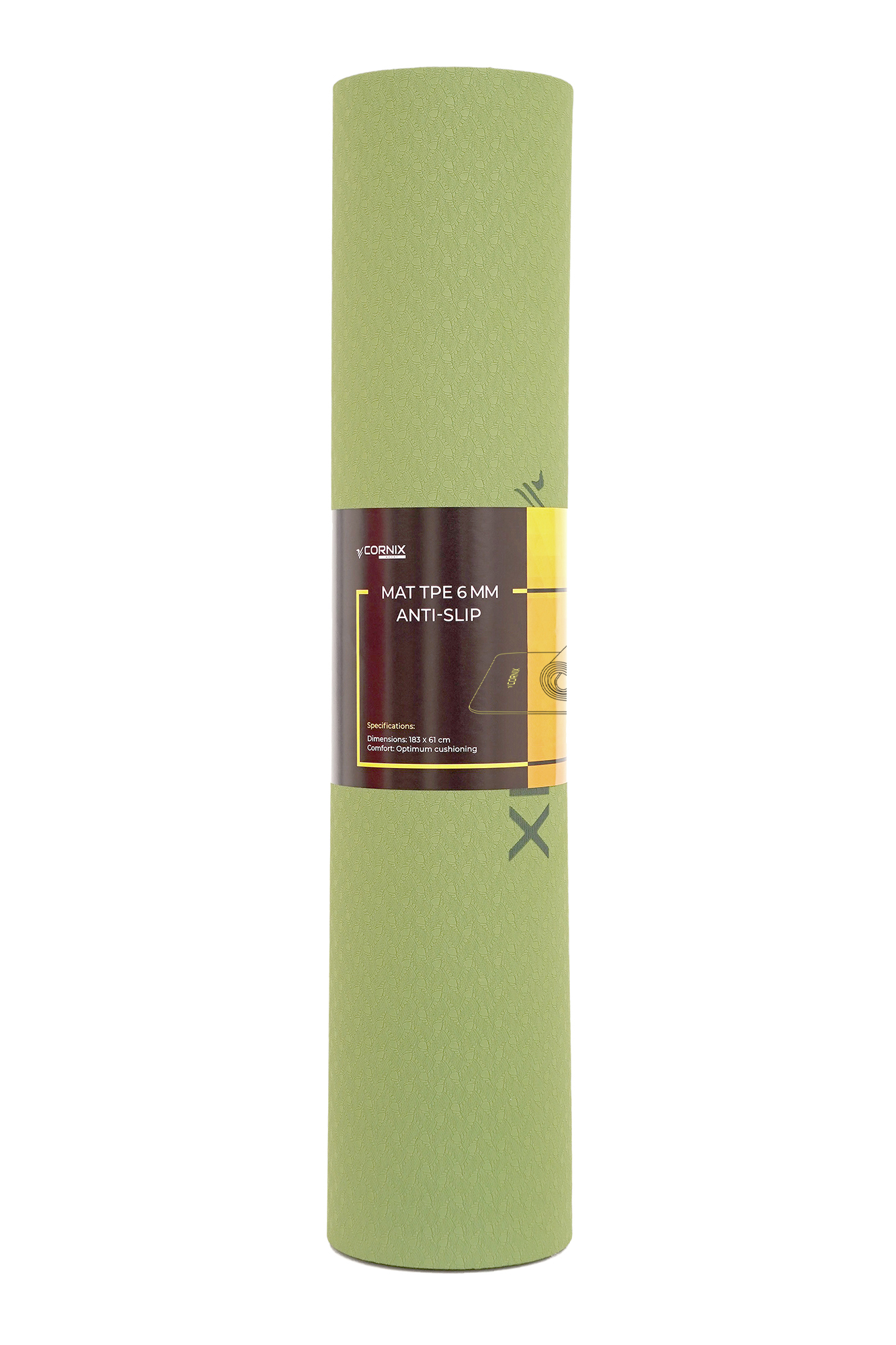 Килимок спортивний Cornix TPE 183 x 61 x 0.6 см для йоги та фітнесу XR-0008 Green/Grey — мініатюра 7