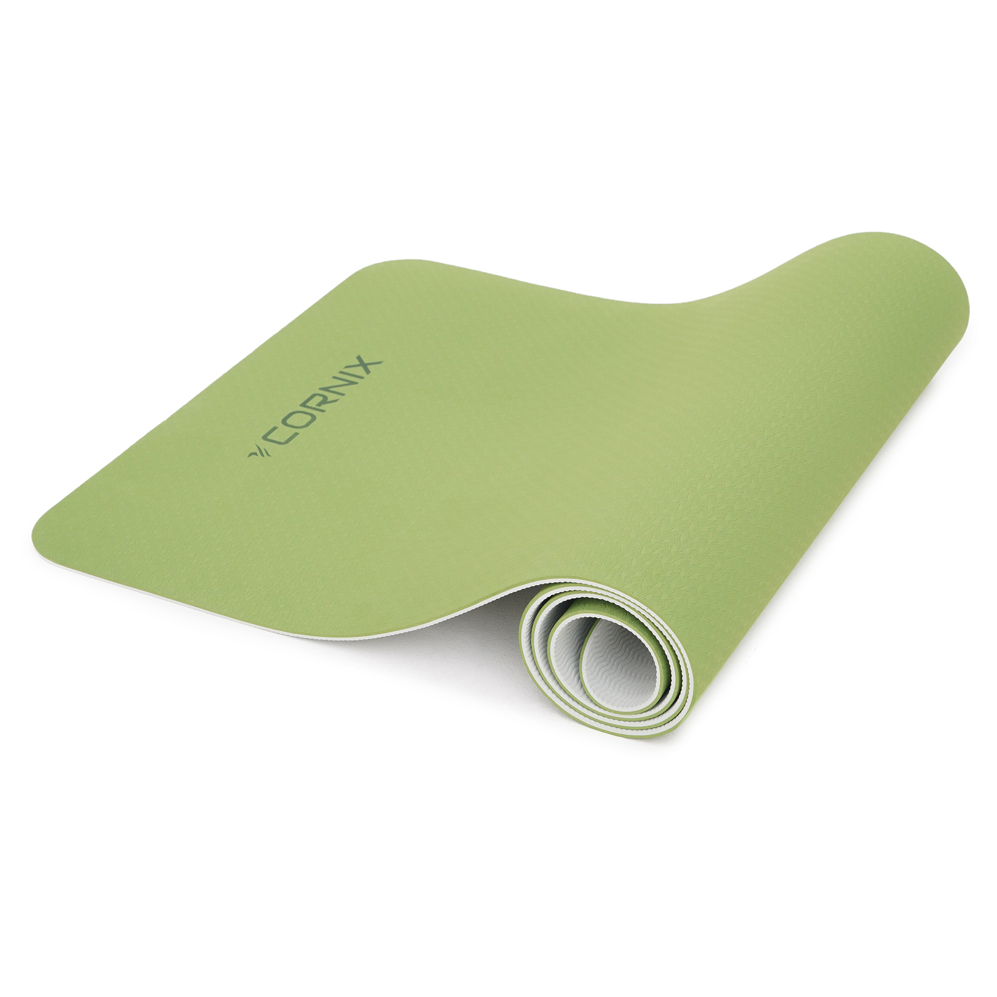 Килимок спортивний Cornix TPE 183 x 61 x 0.6 см для йоги та фітнесу XR-0008 Green/Grey — мініатюра 6