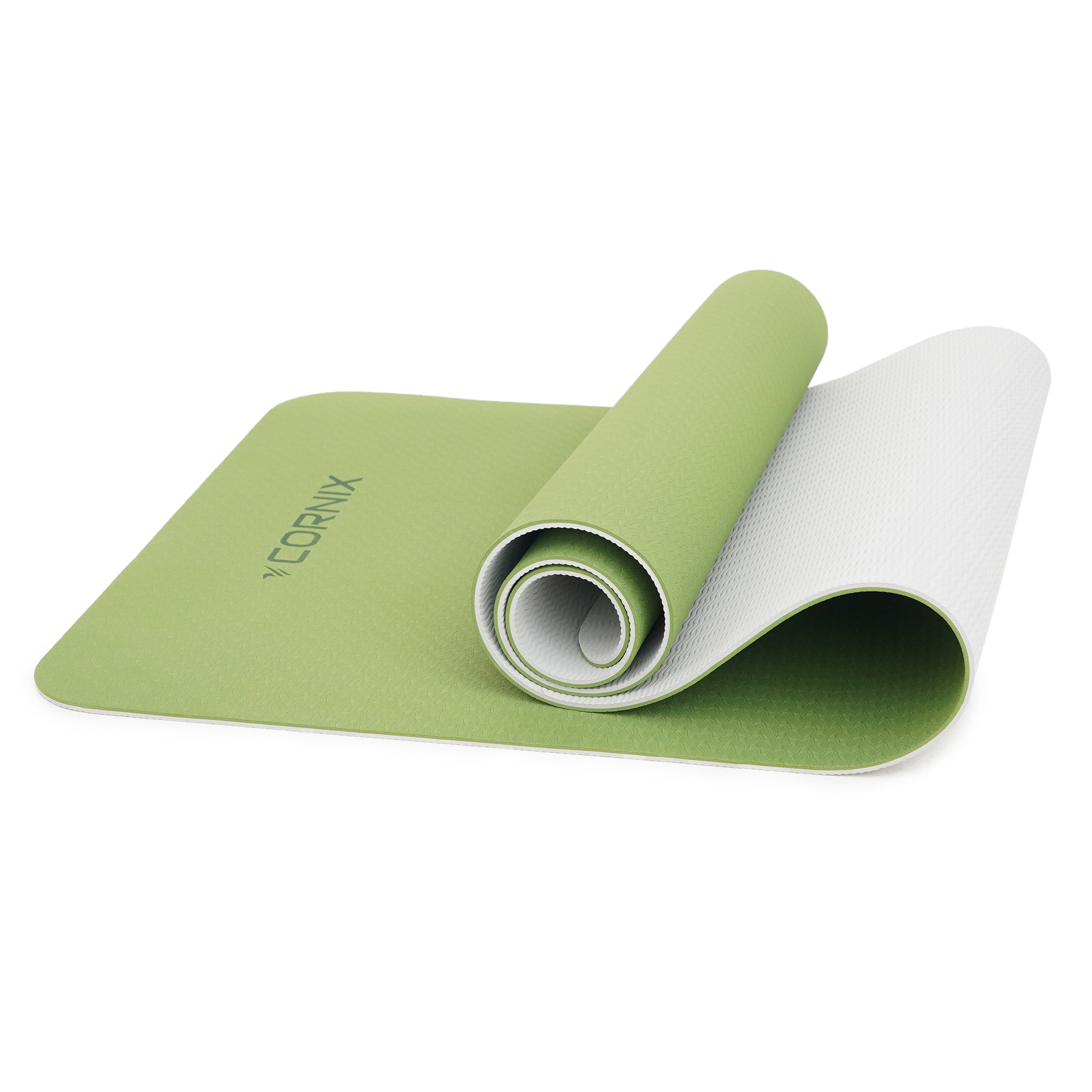 Килимок спортивний Cornix TPE 183 x 61 x 0.6 см для йоги та фітнесу XR-0008 Green/Grey — фото 3