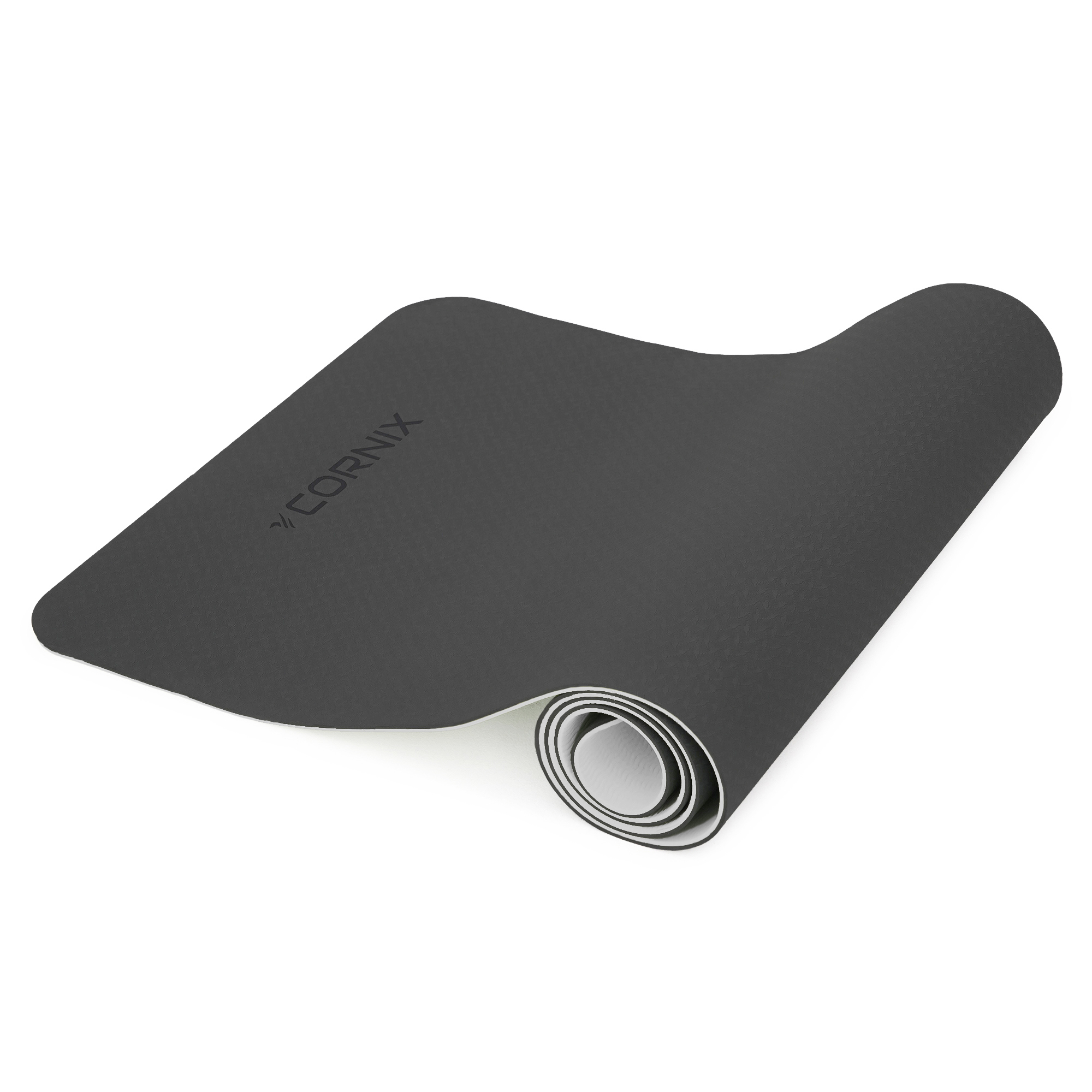 Килимок спортивний Cornix TPE 183 x 61 x 0.6 см для йоги та фітнесу XR-0349 Black/Grey — фото 5