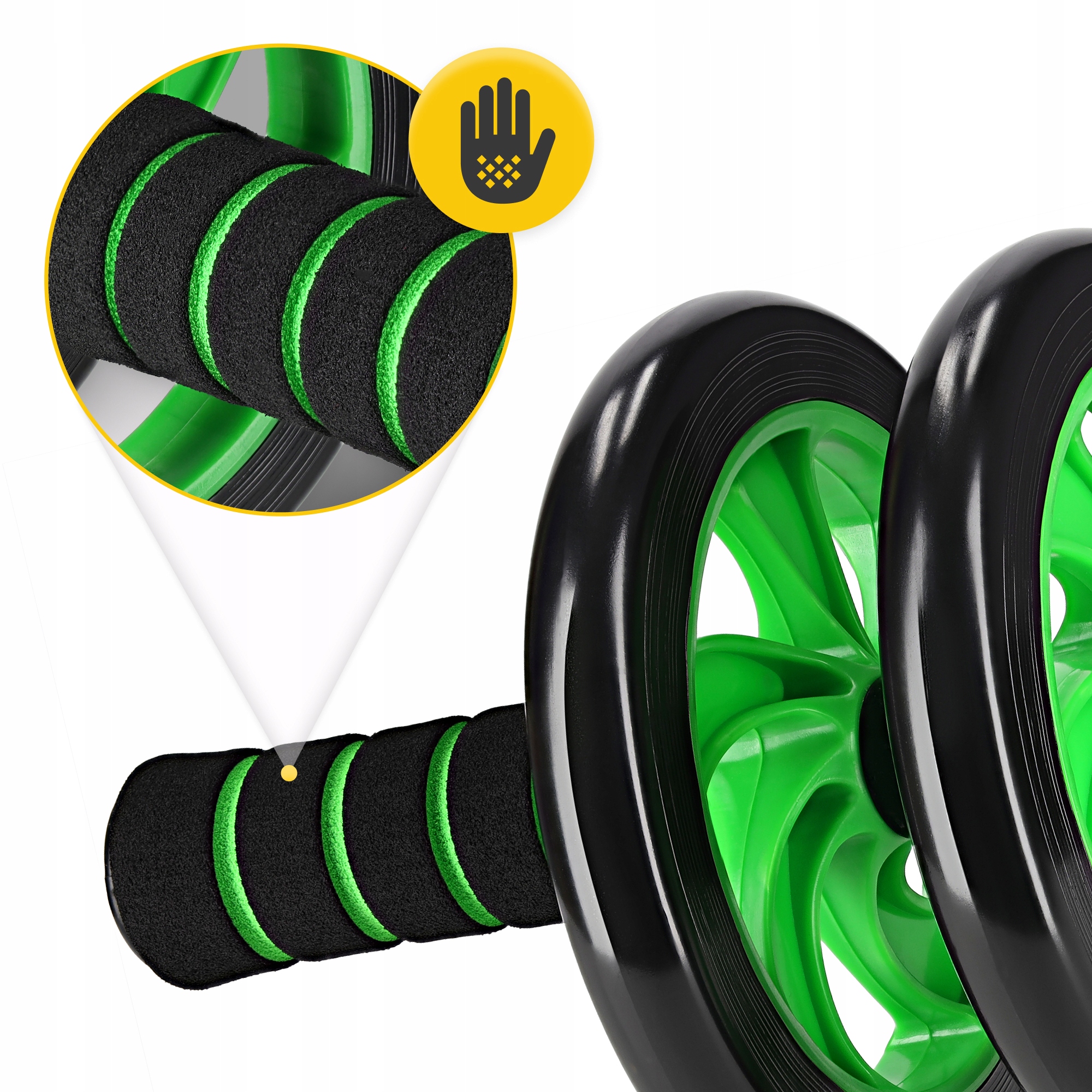 Ролик (гімнастичне колесо) для преса 4FIZJO Ab Wheel Black/Green (P-5907222931523) — мініатюра 7