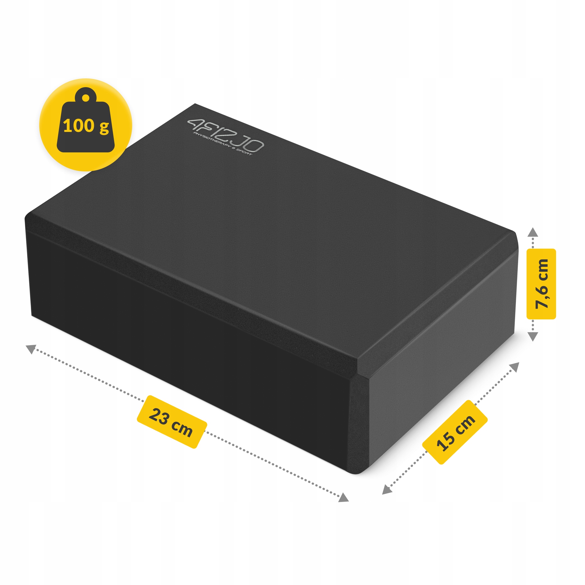 Блок для йоги 4FIZJO 23 x 15 x 7.6 см Black (P-5907222931387) — мініатюра 8