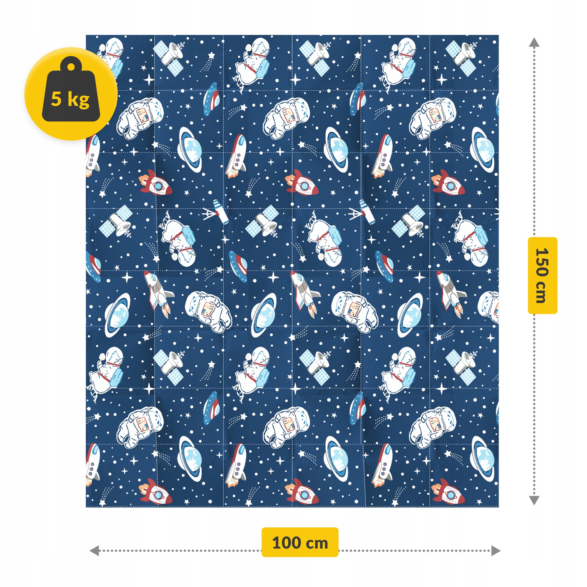Ковдра важка (обтяжена) 4FIZJO 5 кг 100 x 150 см дитяча Blue (P-5905973403559) — мініатюра 9