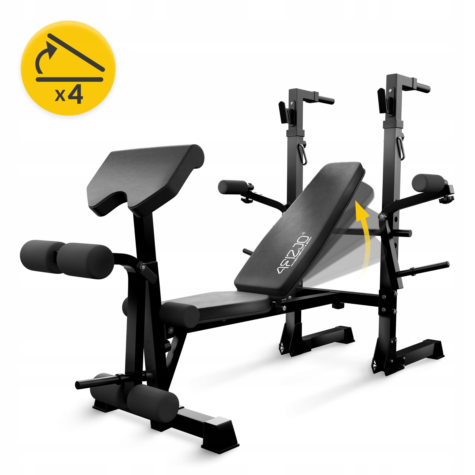 Лава тренувальна для жиму 4FIZJO Ultra з партою Скотта Black (P-5905973404228) — мініатюра 7