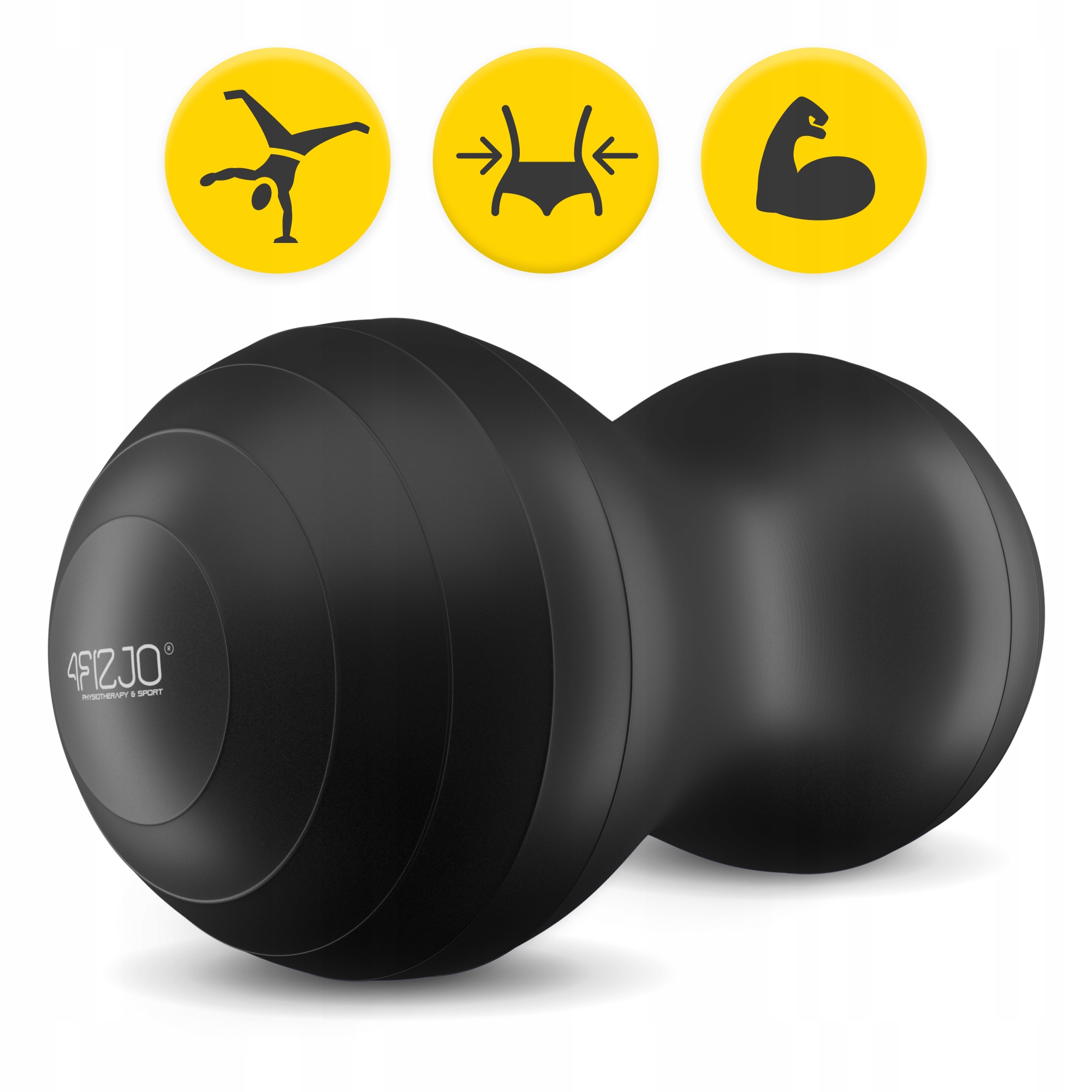 М'яч для фітнесу (арахіс) 4FIZJO Air Ball Peanut 45 x 90 см Anti-Burst Black (P-5907739312938) — мініатюра 10