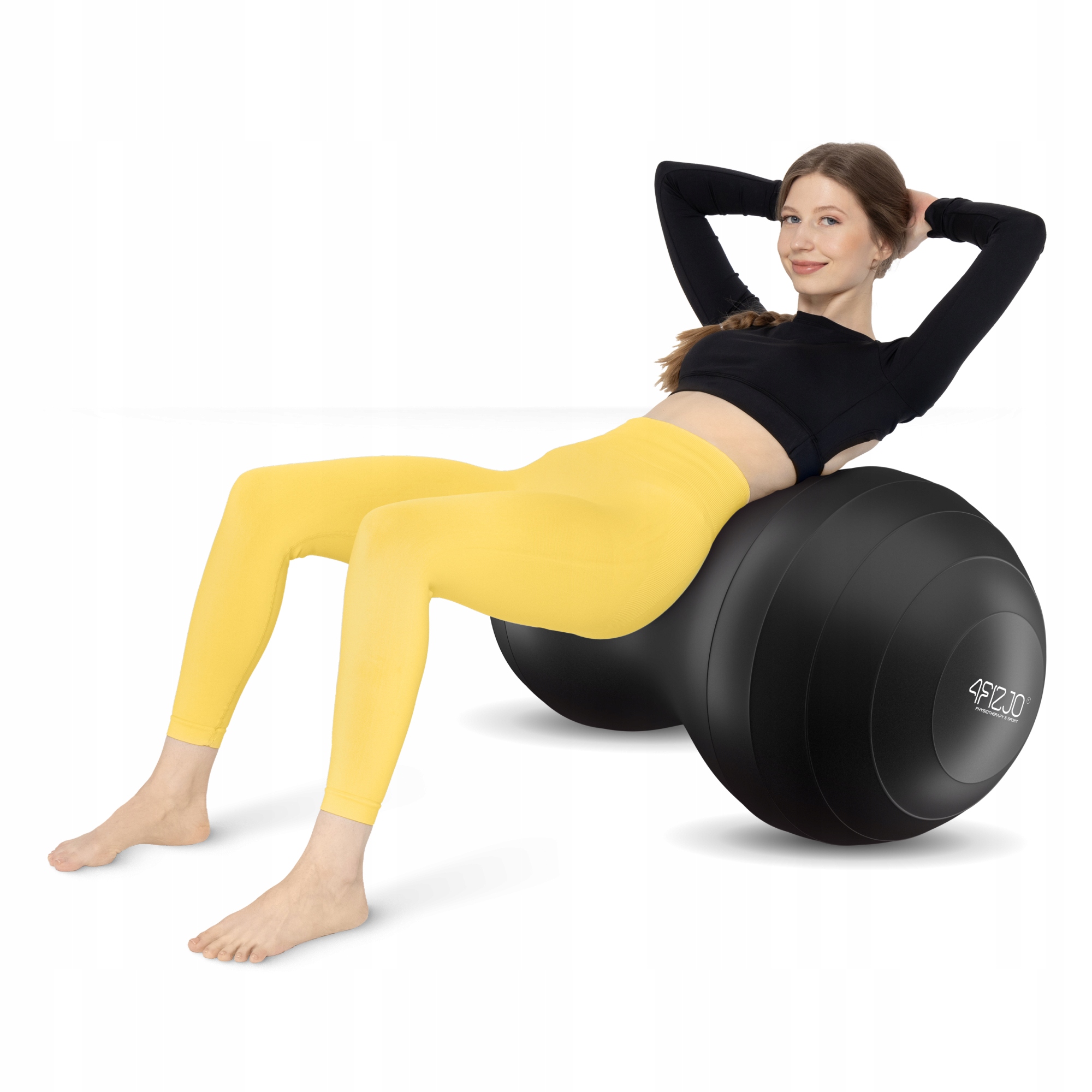 М'яч для фітнесу (арахіс) 4FIZJO Air Ball Peanut 45 x 90 см Anti-Burst Black (P-5907739312938) — мініатюра 7