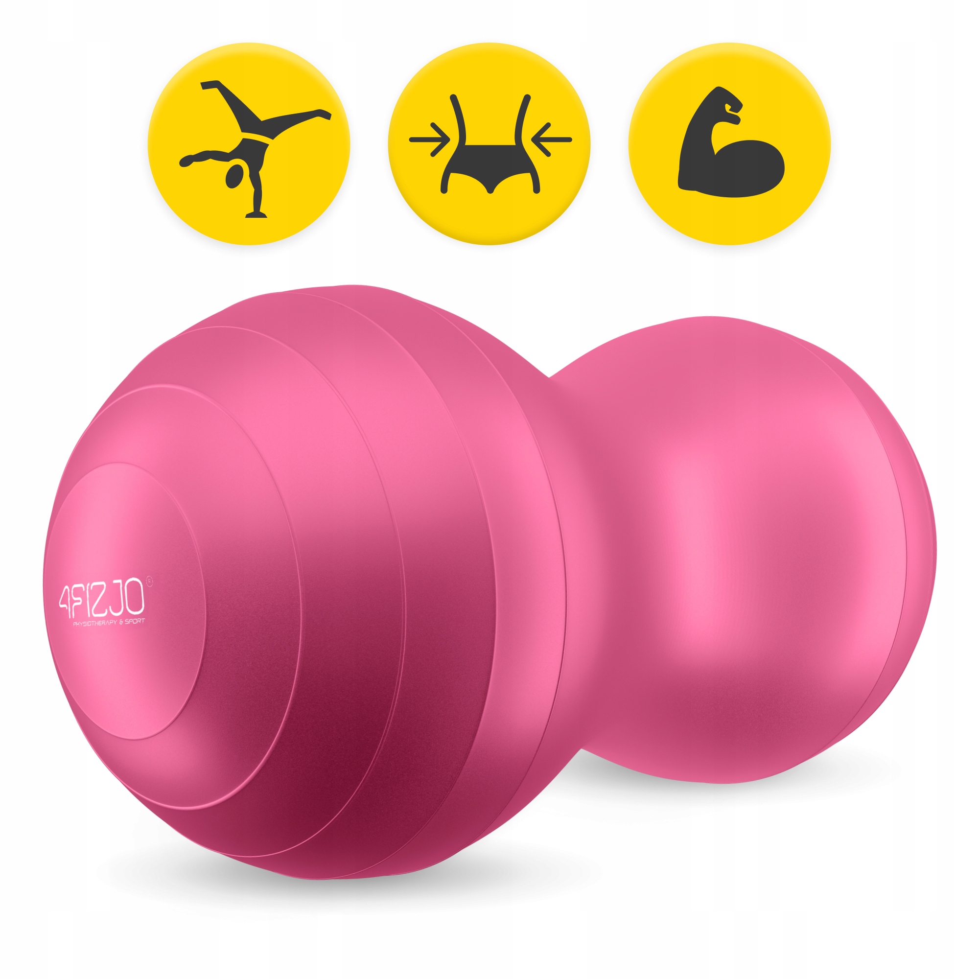 М'яч для фітнесу (арахіс) 4FIZJO Air Ball Peanut 45 x 90 см Anti-Burst Pink (P-5907739318565) — мініатюра 7