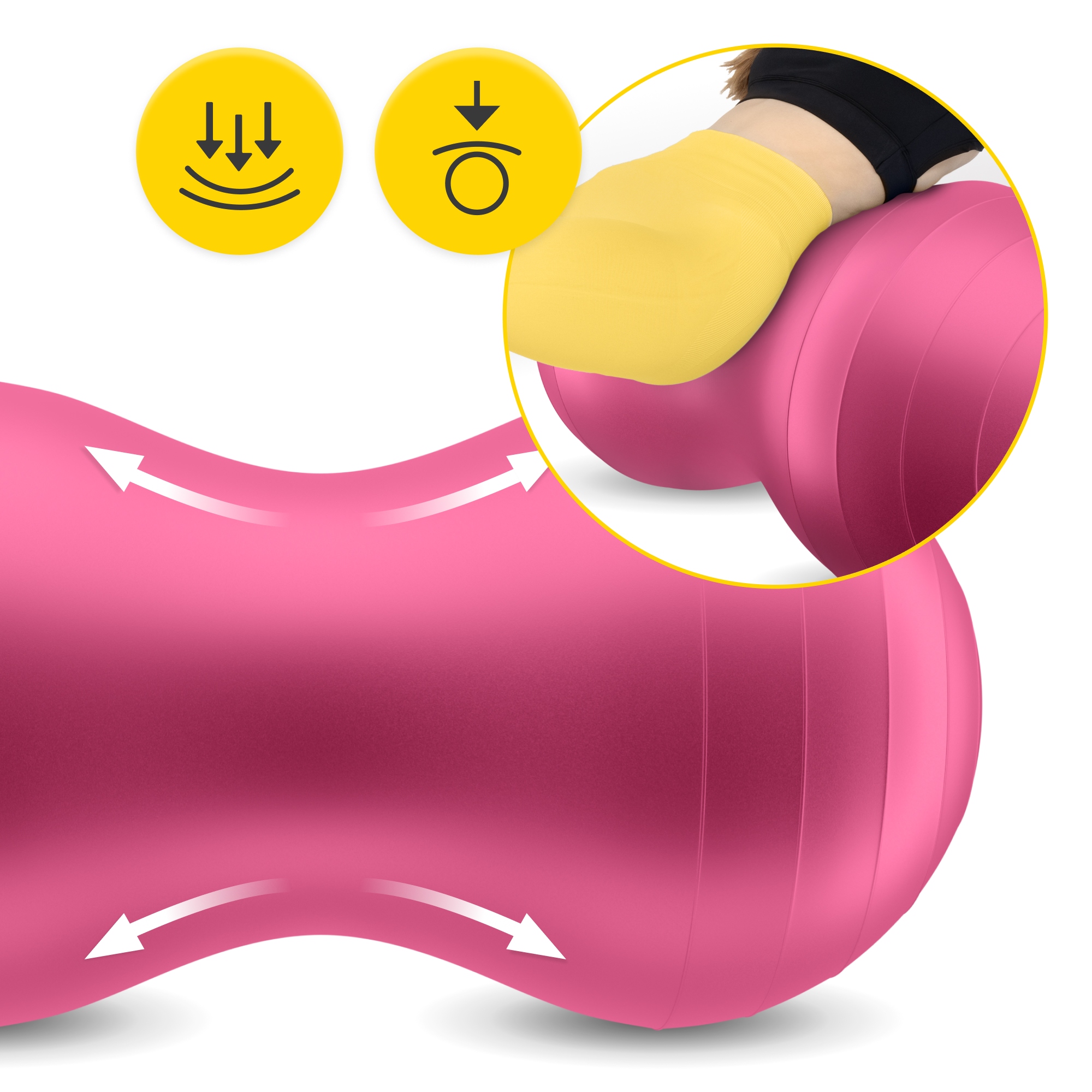 М'яч для фітнесу (арахіс) 4FIZJO Air Ball Peanut 45 x 90 см Anti-Burst Pink (P-5907739318565) — мініатюра 9