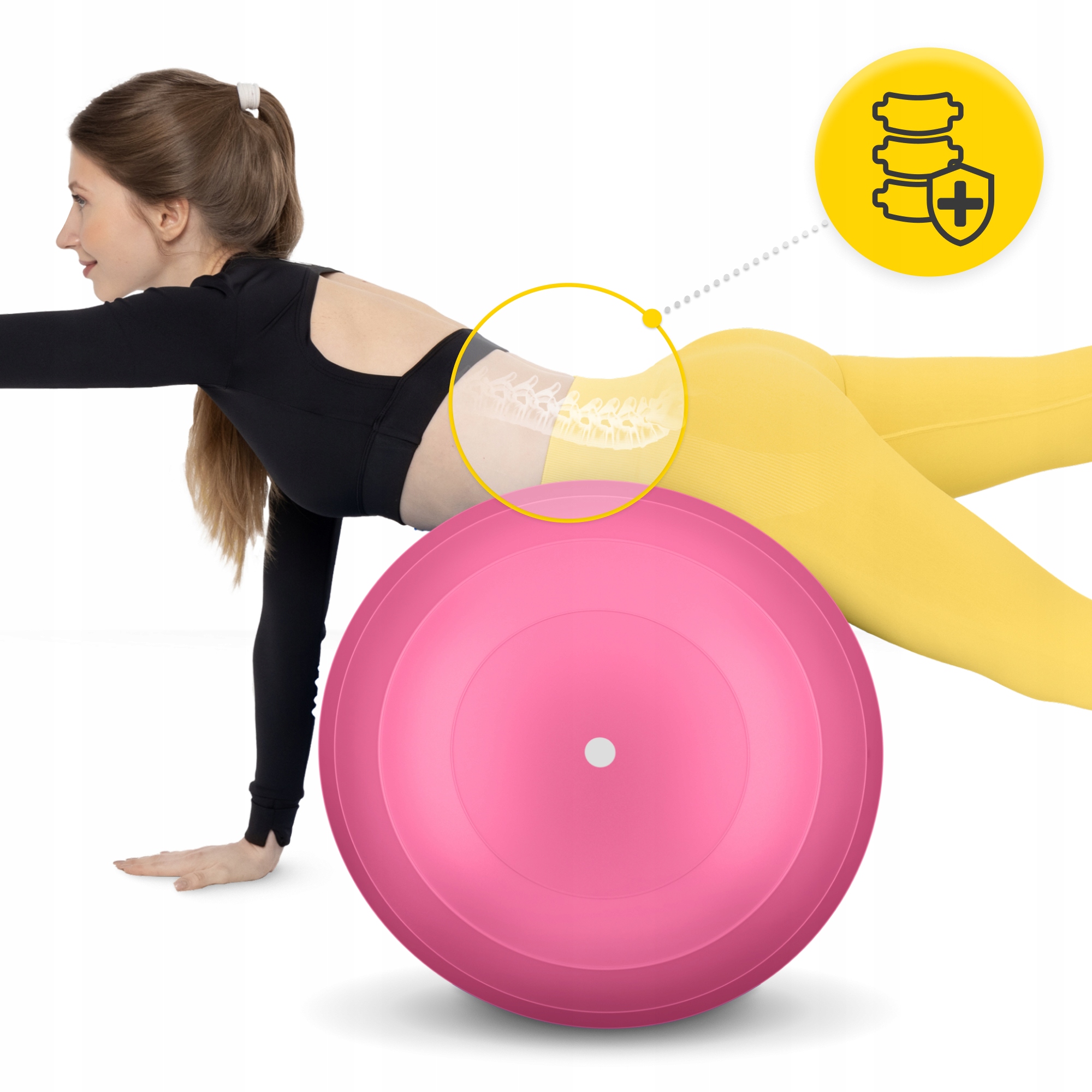 М'яч для фітнесу (арахіс) 4FIZJO Air Ball Peanut 45 x 90 см Anti-Burst Pink (P-5907739318565) — мініатюра 8