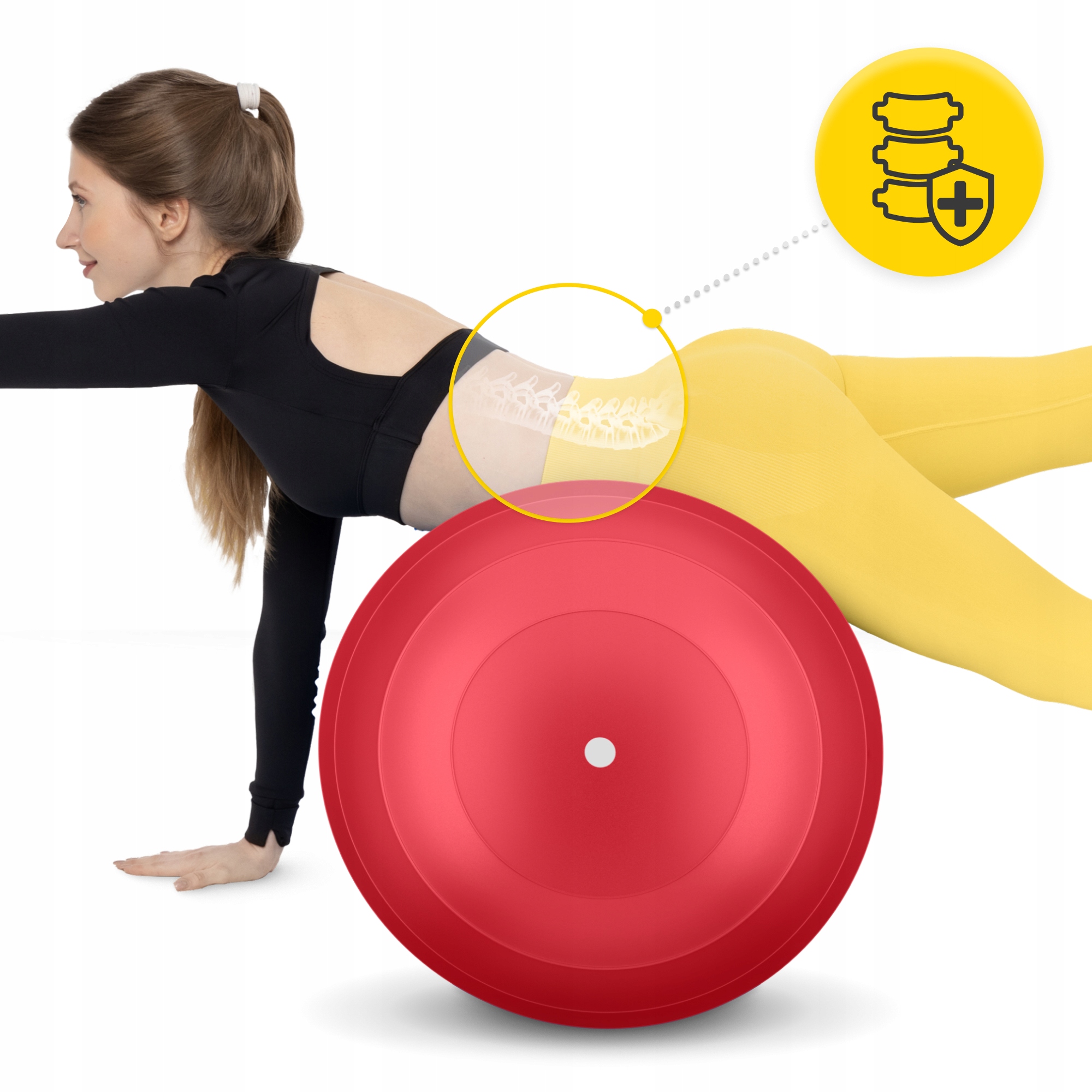 М'яч для фітнесу (арахіс) 4FIZJO Air Ball Peanut 45 x 90 см Anti-Burst Red (P-5907739318558) — мініатюра 8