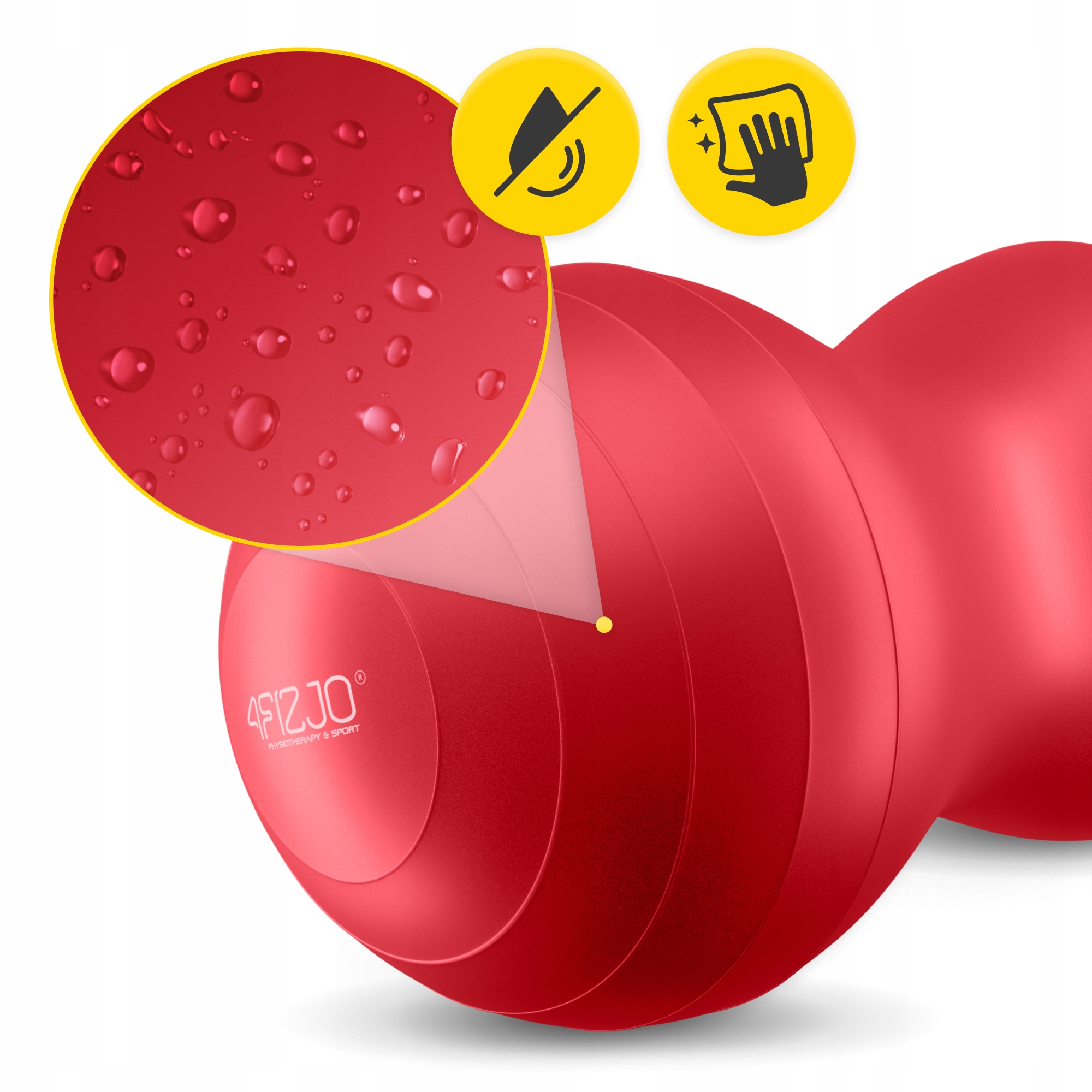 М'яч для фітнесу (арахіс) 4FIZJO Air Ball Peanut 45 x 90 см Anti-Burst Red (P-5907739318558) — мініатюра 7