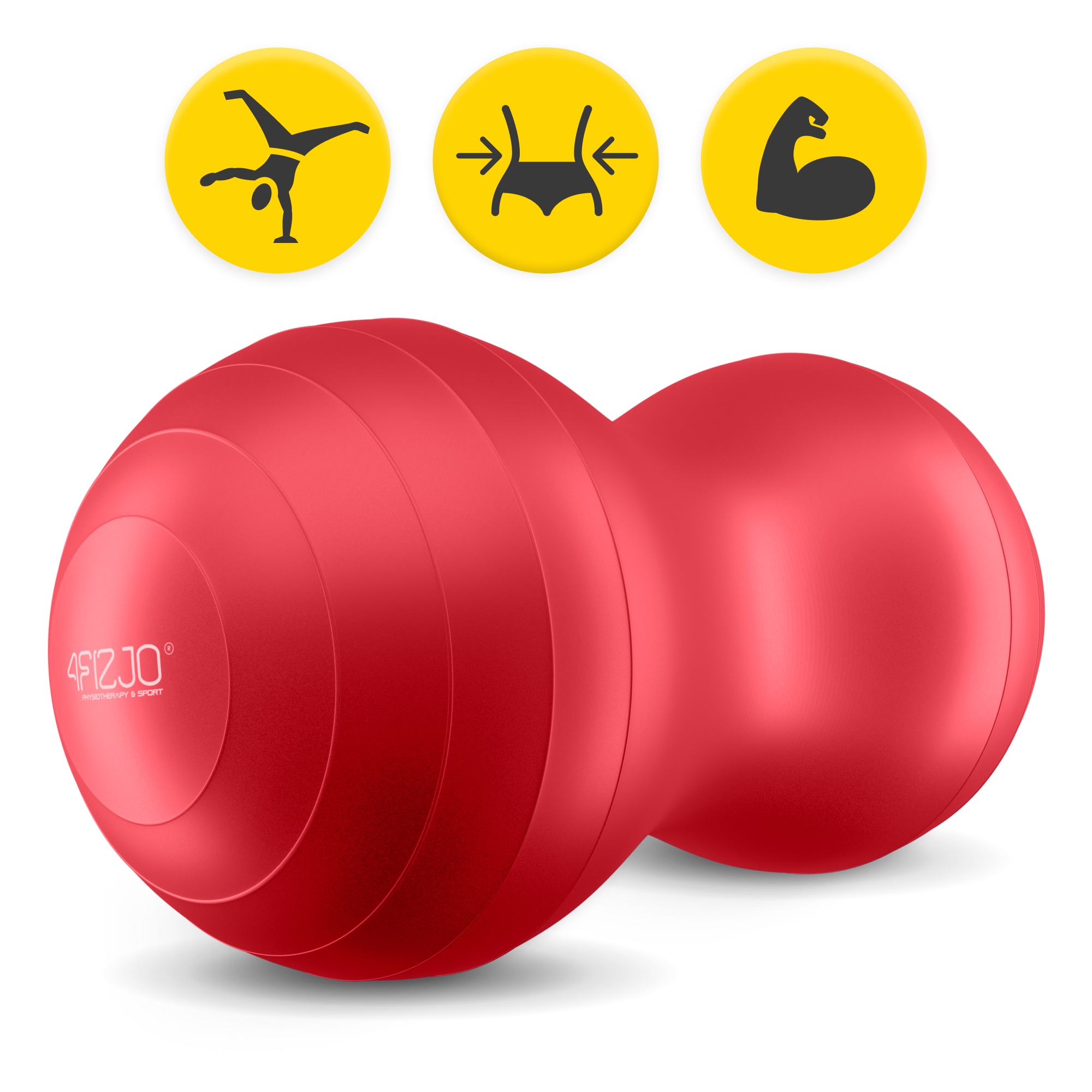 М'яч для фітнесу (арахіс) 4FIZJO Air Ball Peanut 45 x 90 см Anti-Burst Red (P-5907739318558) — фото 2