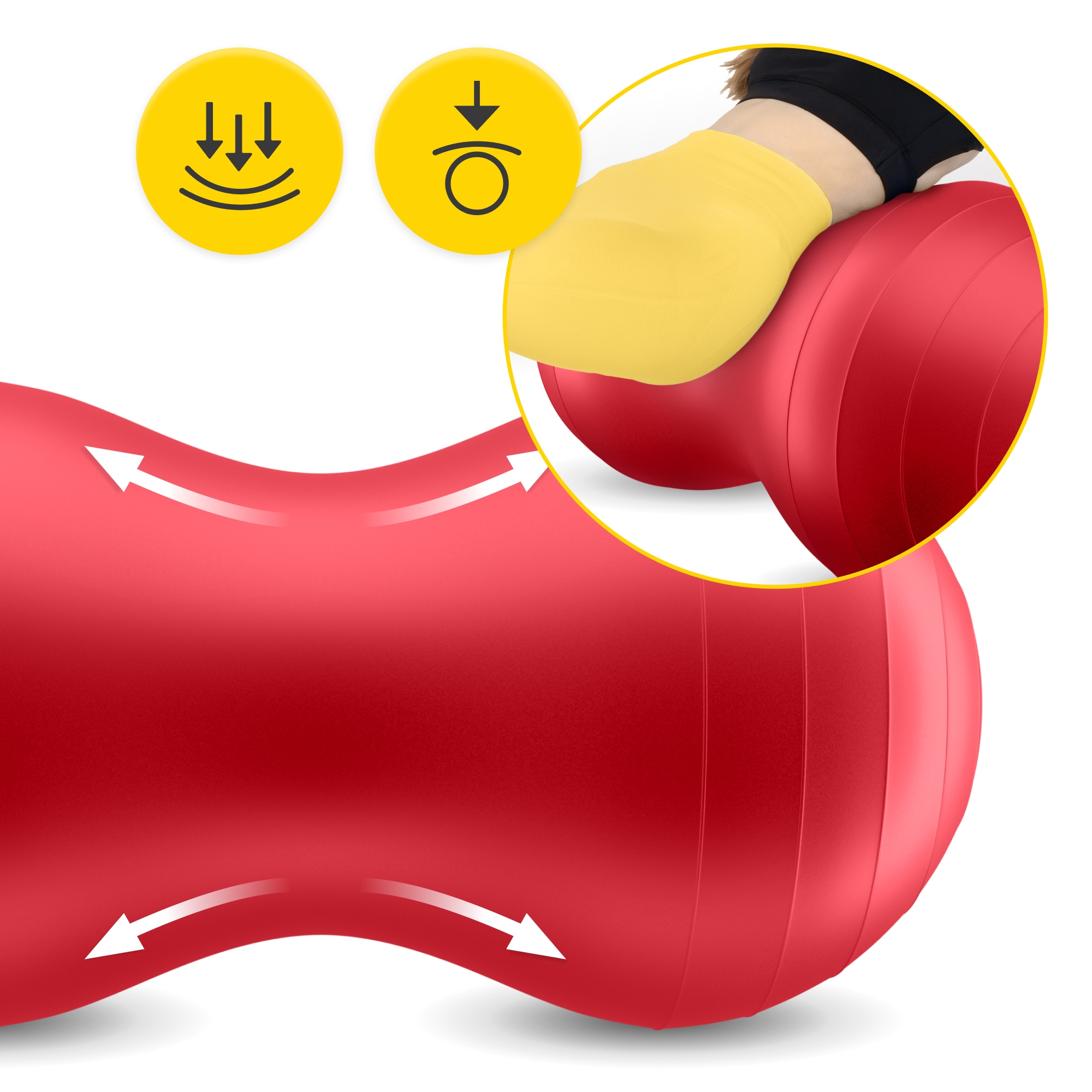 М'яч для фітнесу (арахіс) 4FIZJO Air Ball Peanut 45 x 90 см Anti-Burst Red (P-5907739318558) — мініатюра 9
