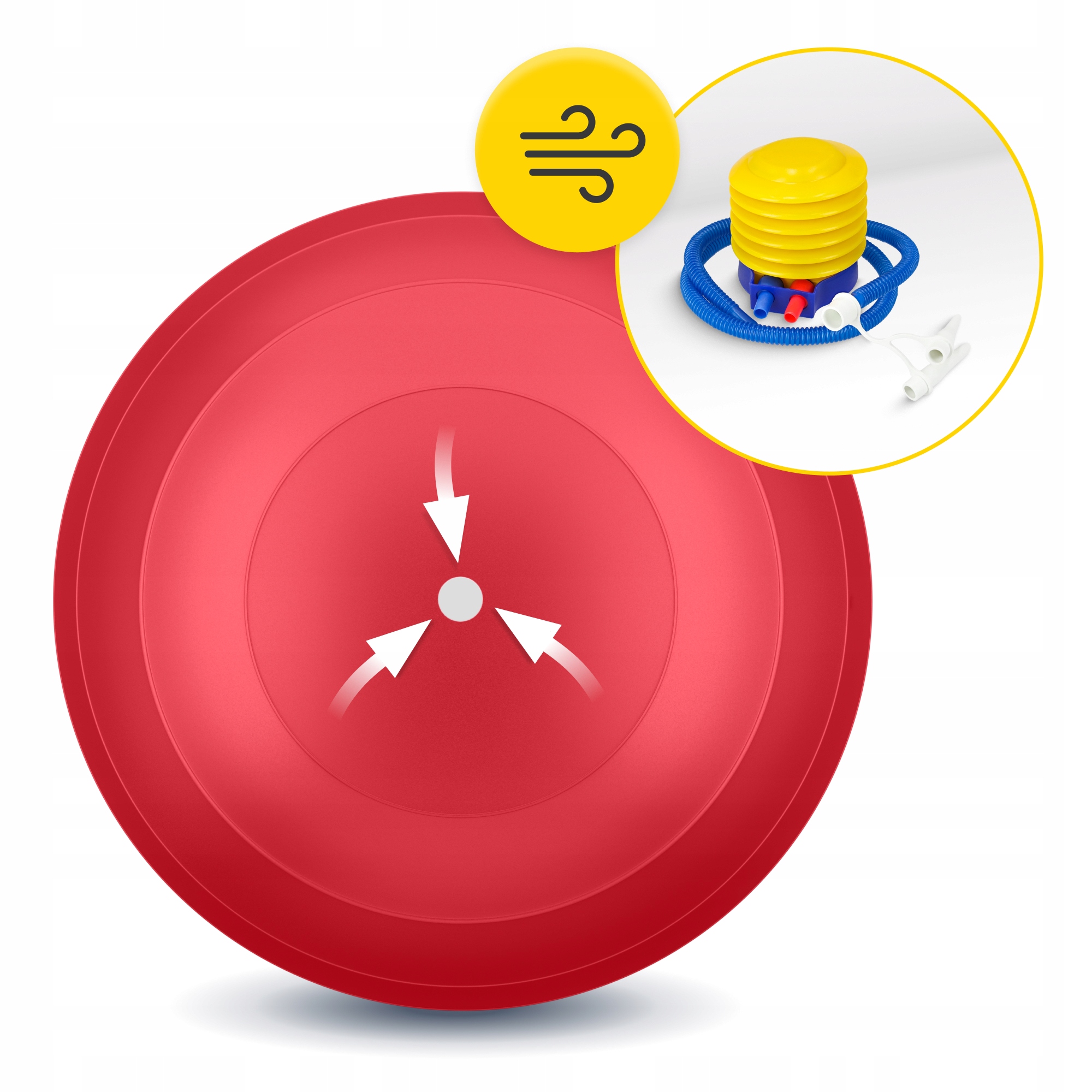 М'яч для фітнесу (арахіс) 4FIZJO Air Ball Peanut 45 x 90 см Anti-Burst Red (P-5907739318558) — мініатюра 6