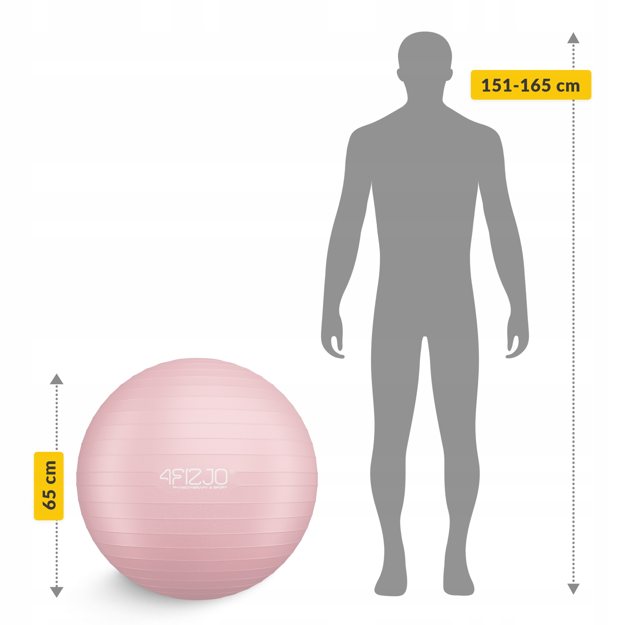 М'яч для фітнесу (фітбол) 4FIZJO 65 см Anti-Burst Pink (P-5907739317384) — мініатюра 10