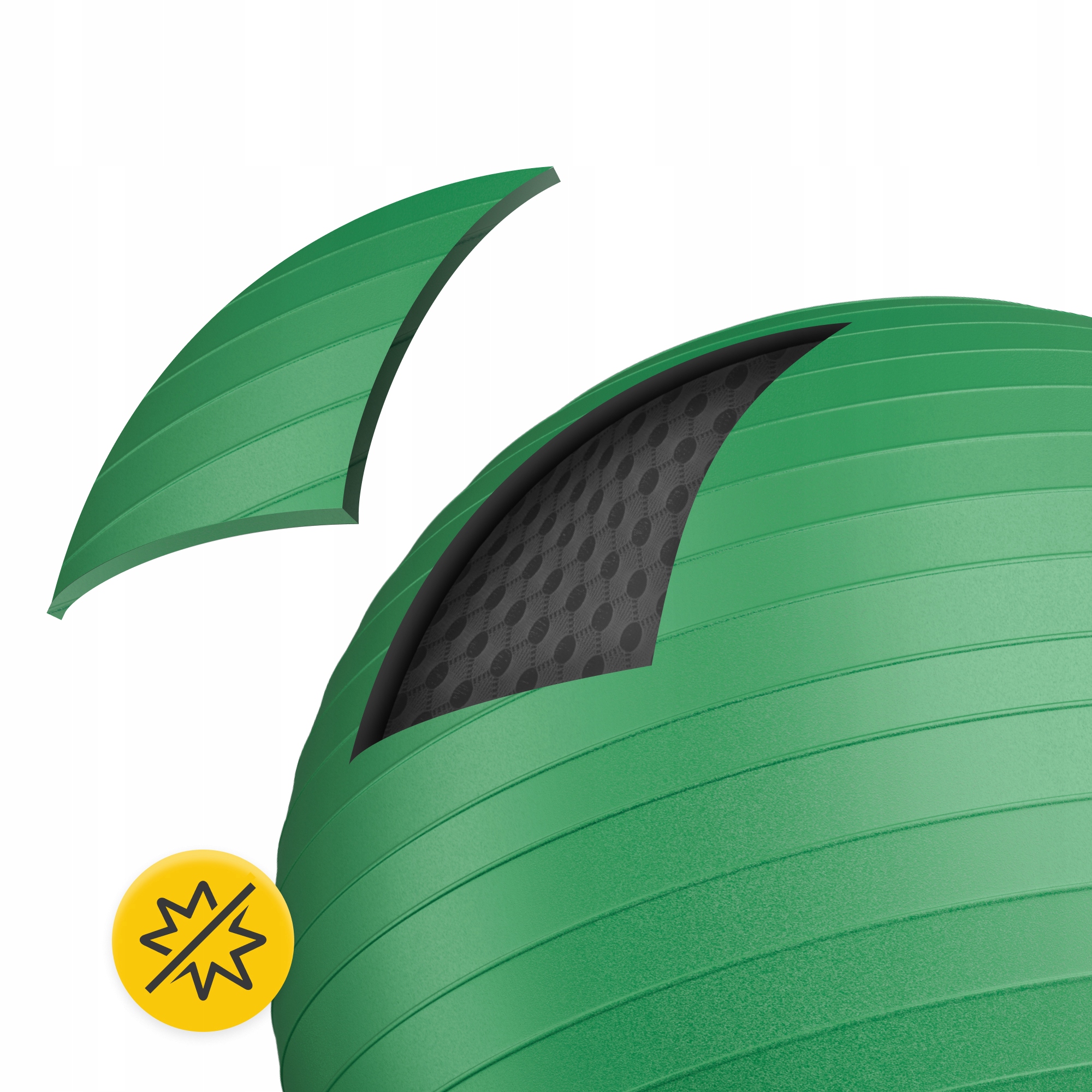 М'яч для фітнесу (фітбол) 4FIZJO 75 см Anti-Burst Green (P-5907222931189) — мініатюра 7