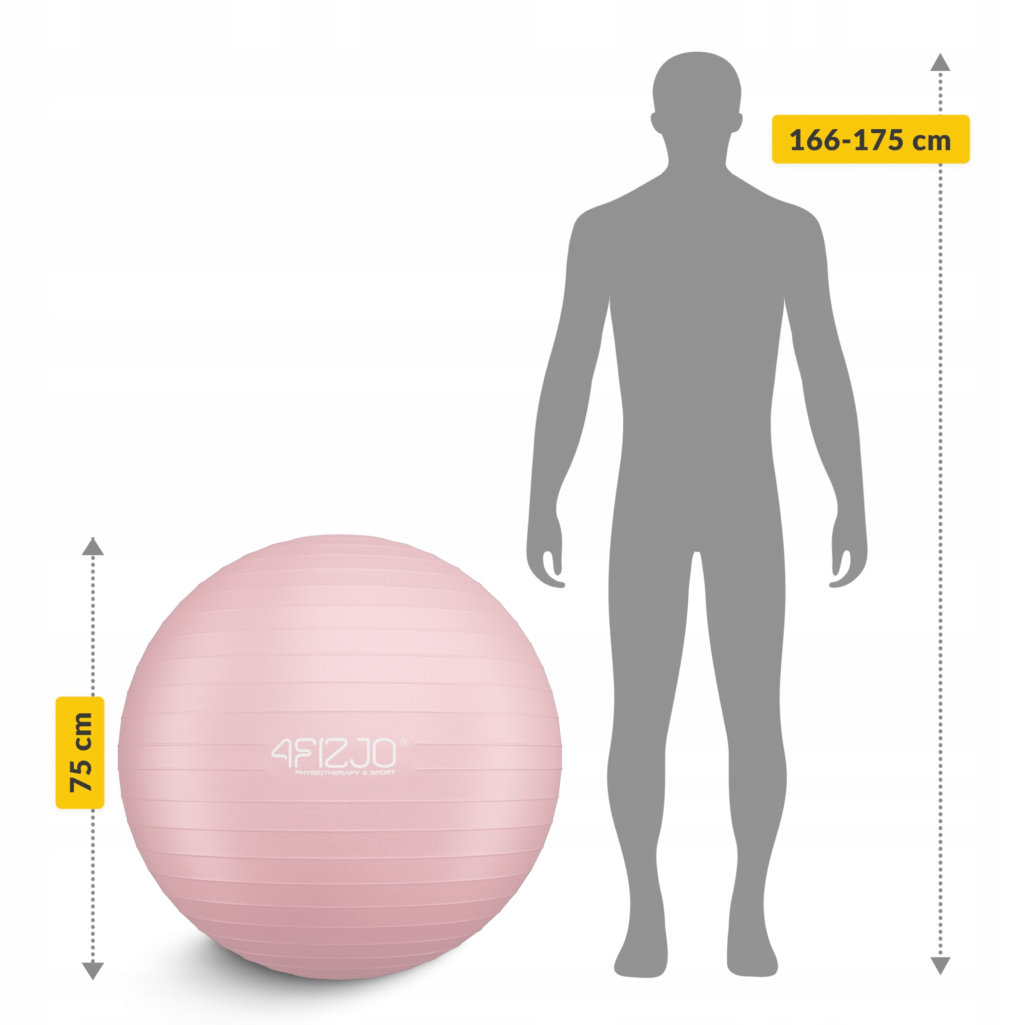 М'яч для фітнесу (фітбол) 4FIZJO 75 см Anti-Burst Pink (P-5907739317407) — мініатюра 6