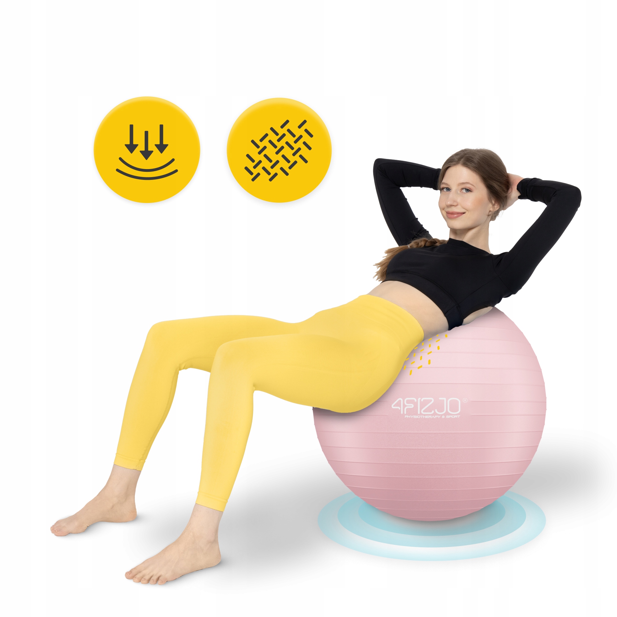 М'яч для фітнесу (фітбол) 4FIZJO 85 см Anti-Burst Pink (P-5907739317421) — мініатюра 8