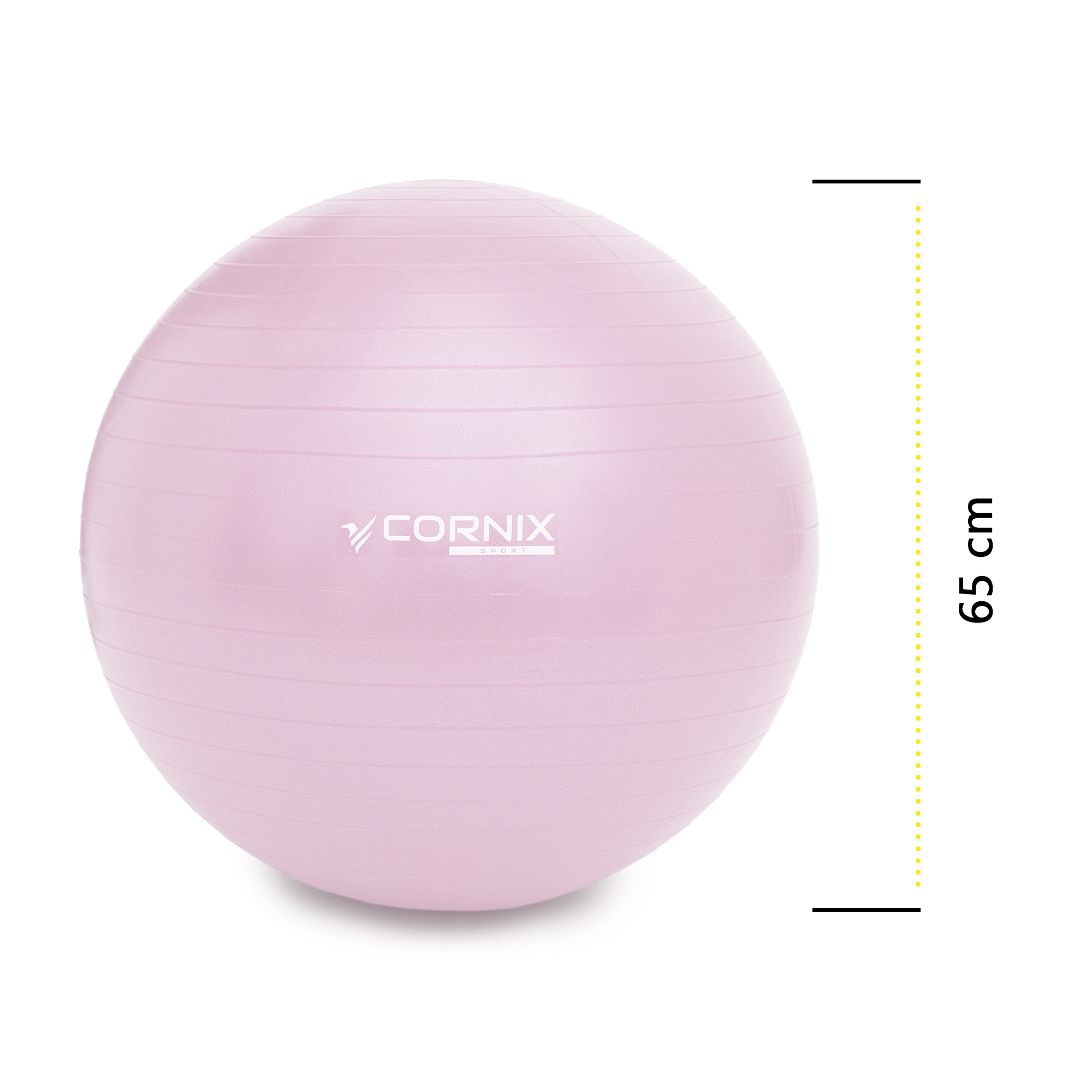 М'яч для фітнесу (фітбол) Cornix 65 см Anti-Burst XR-0364 Light Pink — фото 4